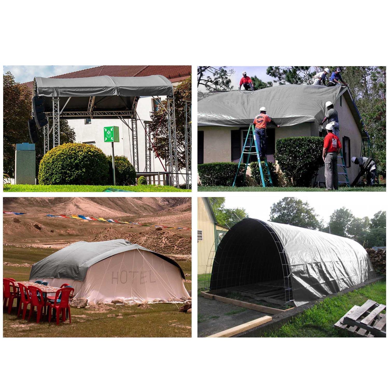 Yescom Heavy Duty Reinforced Poly Tarp Multi Purpose Canopy Tent Cover Waterproof Tarpaulin - Inhomebuy