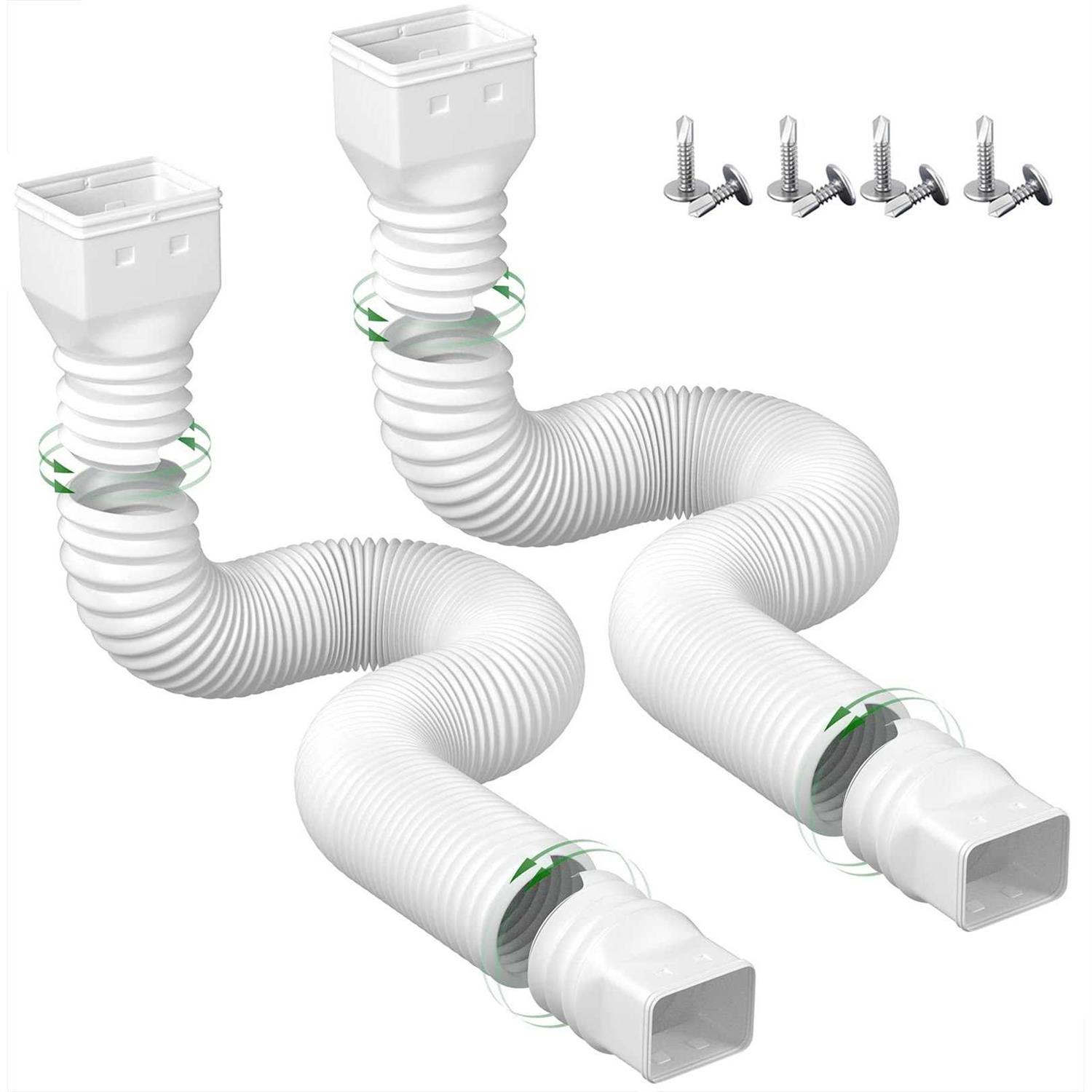 YOTODY Rain Gutter Downspout Extensions Flexible Drain Extender Screws for Included - Inhomebuy