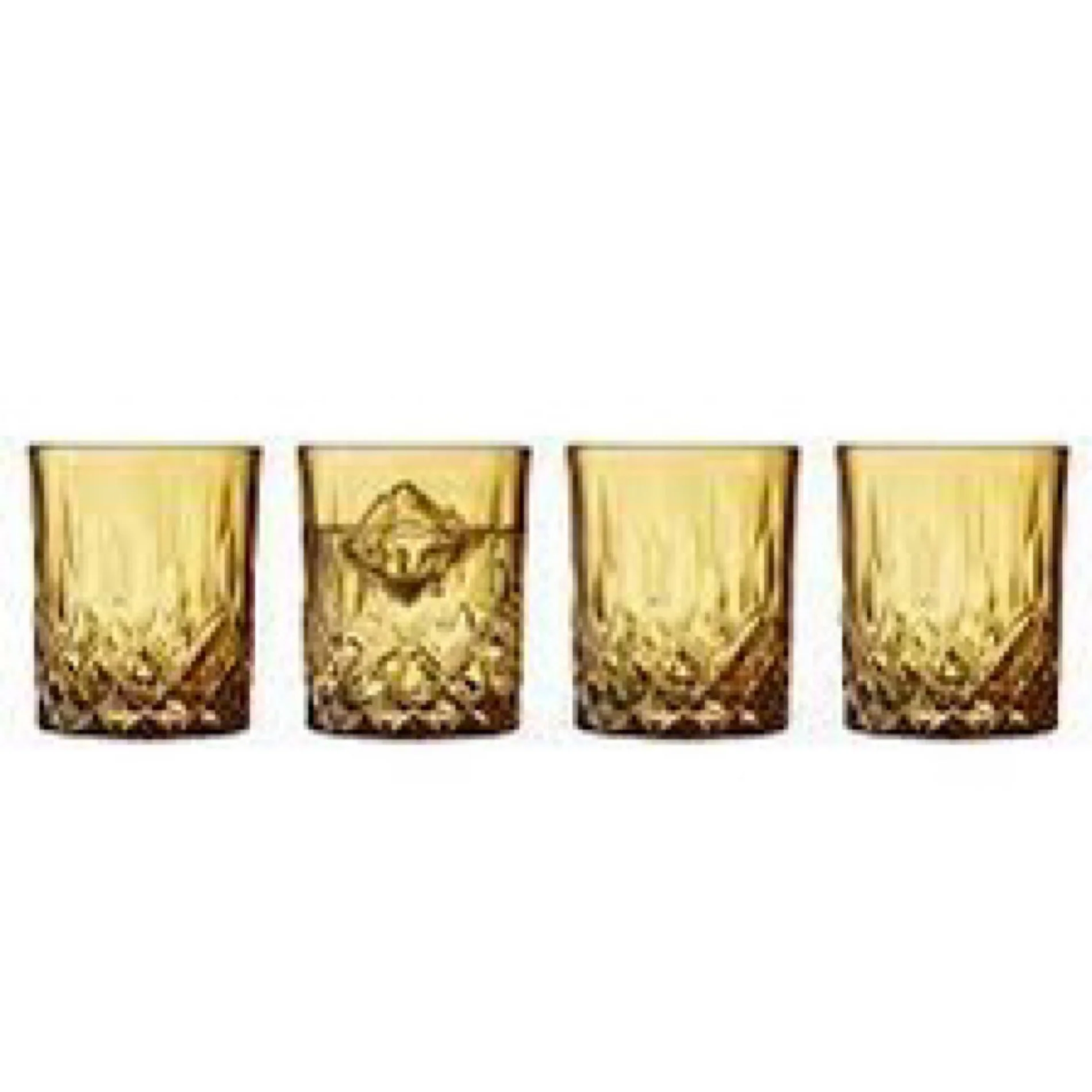 Whisky Glass Sorrento 32cl 4pcs Amber - Inhomebuy