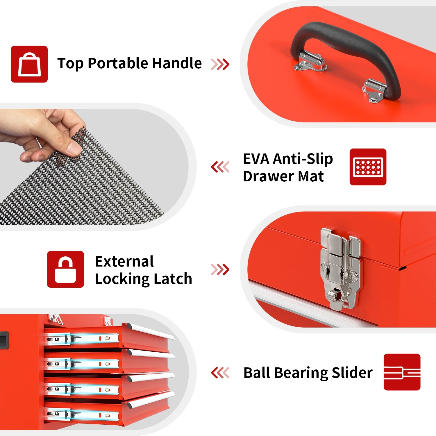 5 Drawer Mechanic Tool Chest with Wheels Heavy Duty Rolling Tool Box Cabinet Keyed Locking System Toolbox Organizer for Workshop Darkblue - Inhomebuy