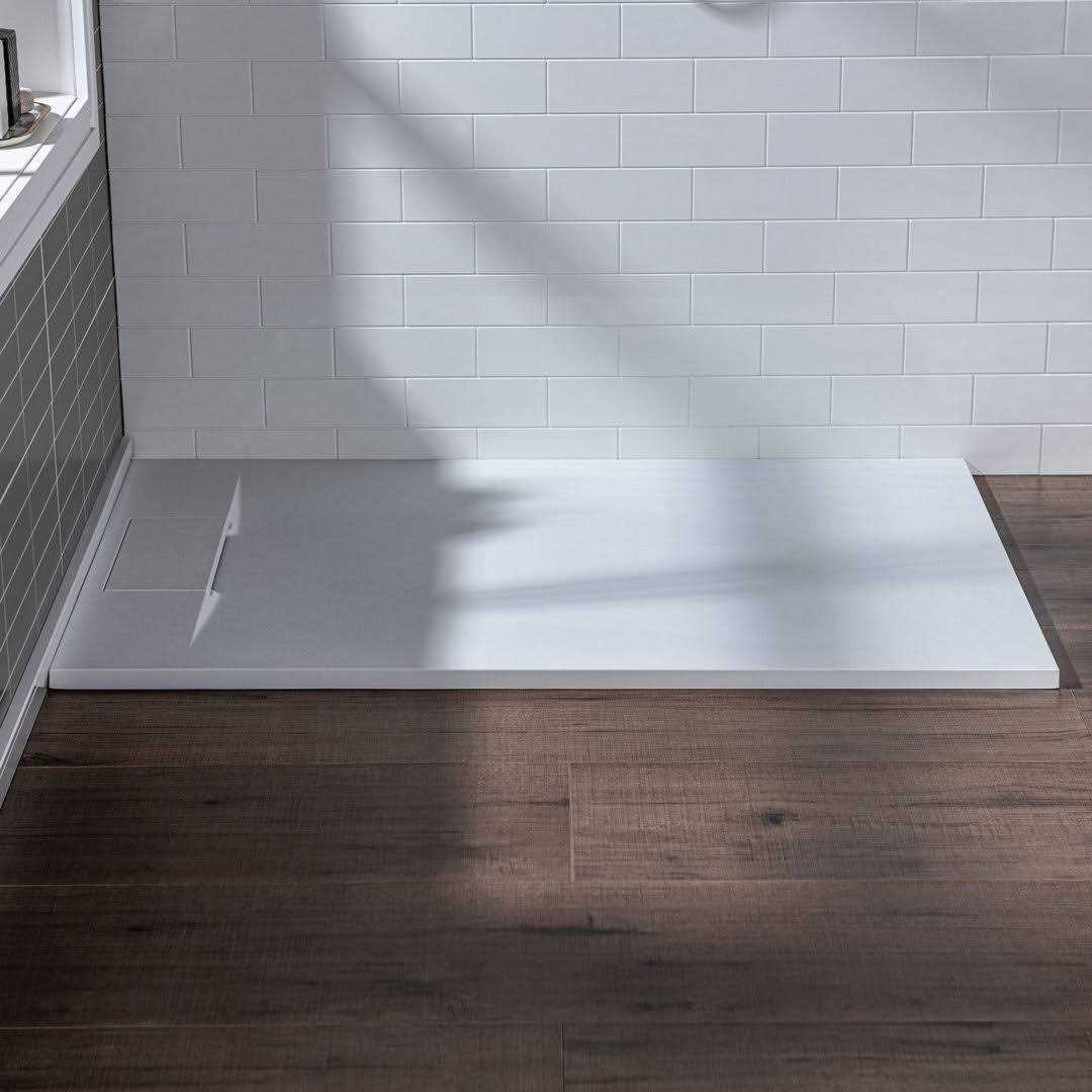 WoodBridge 60 in. L x 36 in. W Alcove Zero Threshold Shower Pan Base with Center Drain SCS-BL-6036 - Inhomebuy