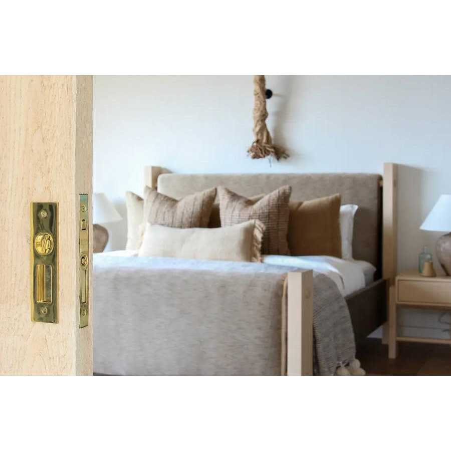 Emtek Mortise Pocket Door Hardware Narrow Modern Rectangular Keyed Pocket Door Mortise Lock 2153US26138 - Inhomebuy