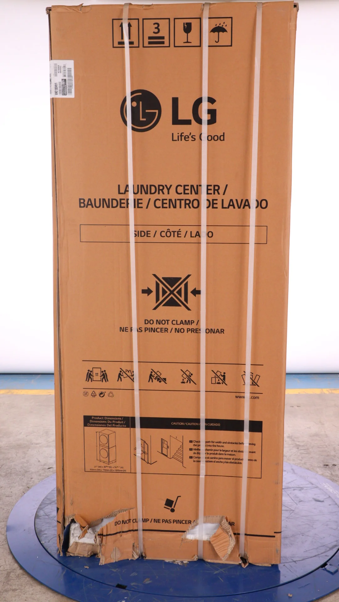 LG WHITE SINGLE UNIT FRONT LOAD WASHTOWER 5.2 CU. FT. WASHER, 7.4 CU. FT. ELECTRIC DRYER - WKE100HWA - Inhomebuy