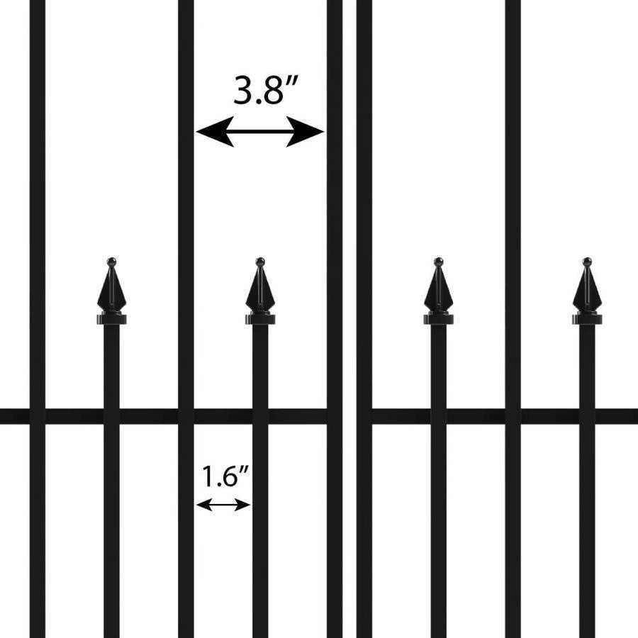 YARDLINK Grand Empire XL 4-ft H x 4-1/2-ft W Black Steel Pressed-point Decorative Fence Panel 504094 - Inhomebuy