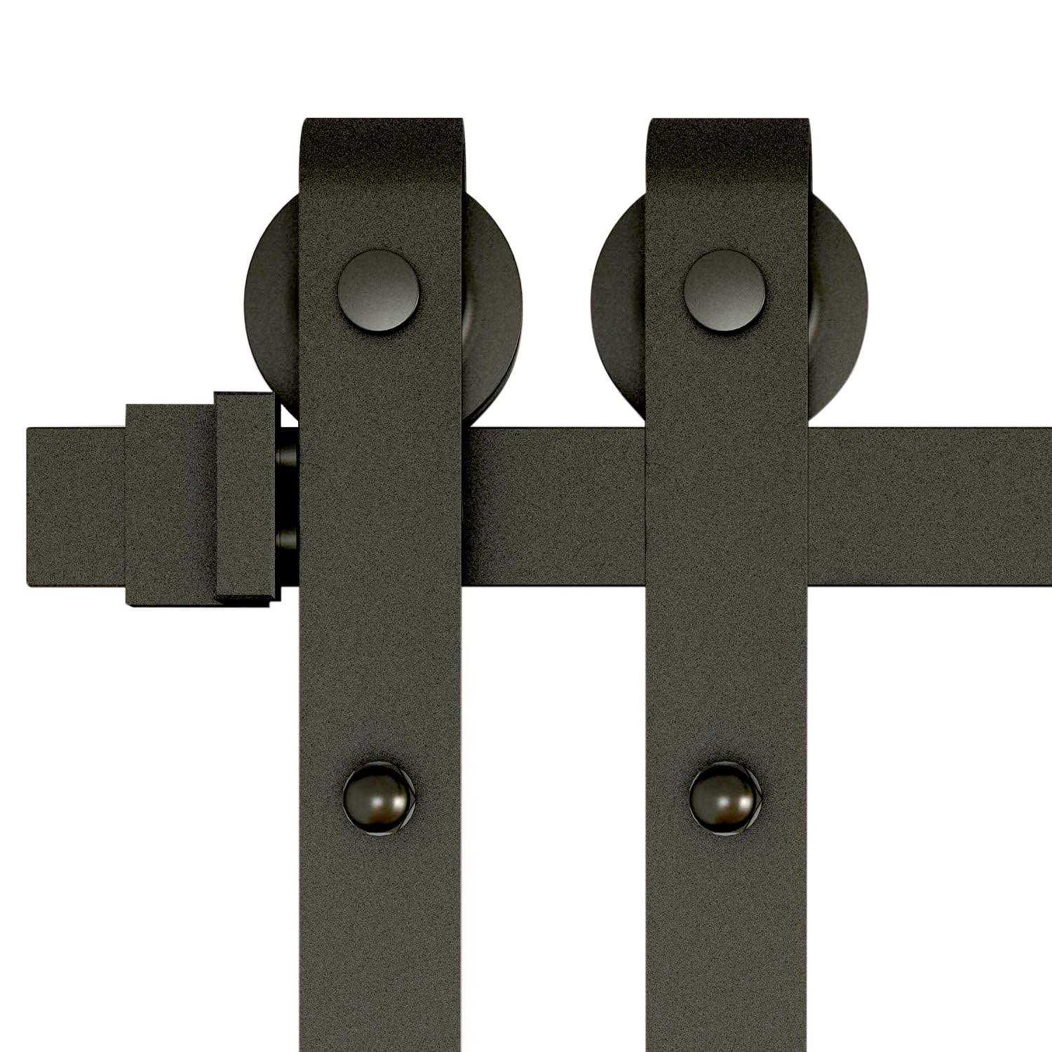 Wurth Flat-Tip Design Single-Door Sliding Track Barn Door Hardware Kit - Inhomebuy