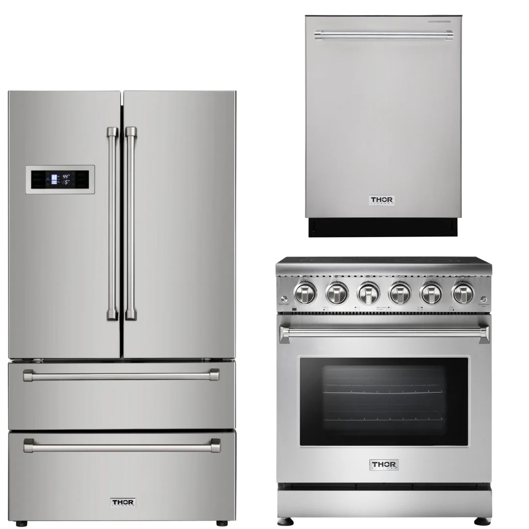 Thor Kitchen Package - 30 inch Electric Range, Refrigerator, Dishwasher, AP-HRE3001-2 - Inhomebuy