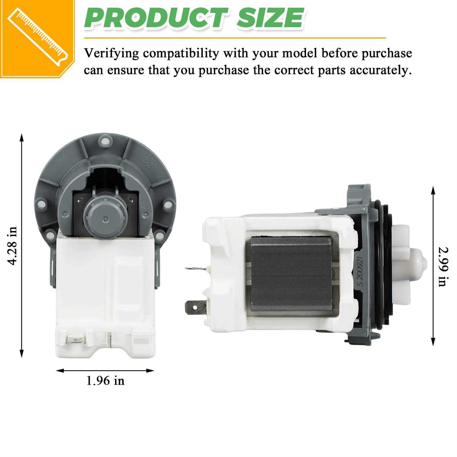 Techecook A00126401 AP5690431 Dishwasher Drain Pump OEM - Inhomebuy