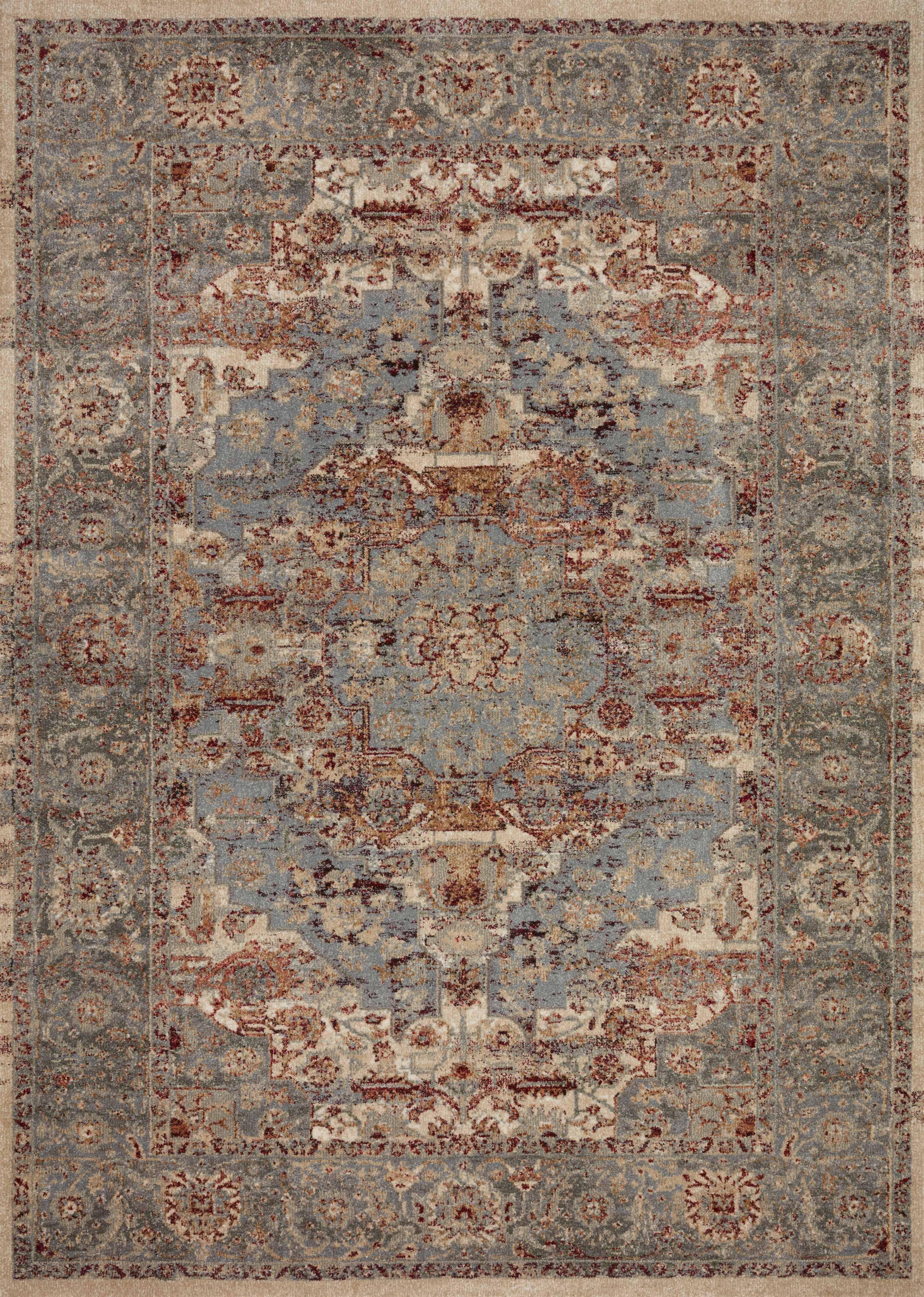 Loloi Rugs Jasmine Collection Rug in Slate, Brick - 9'6