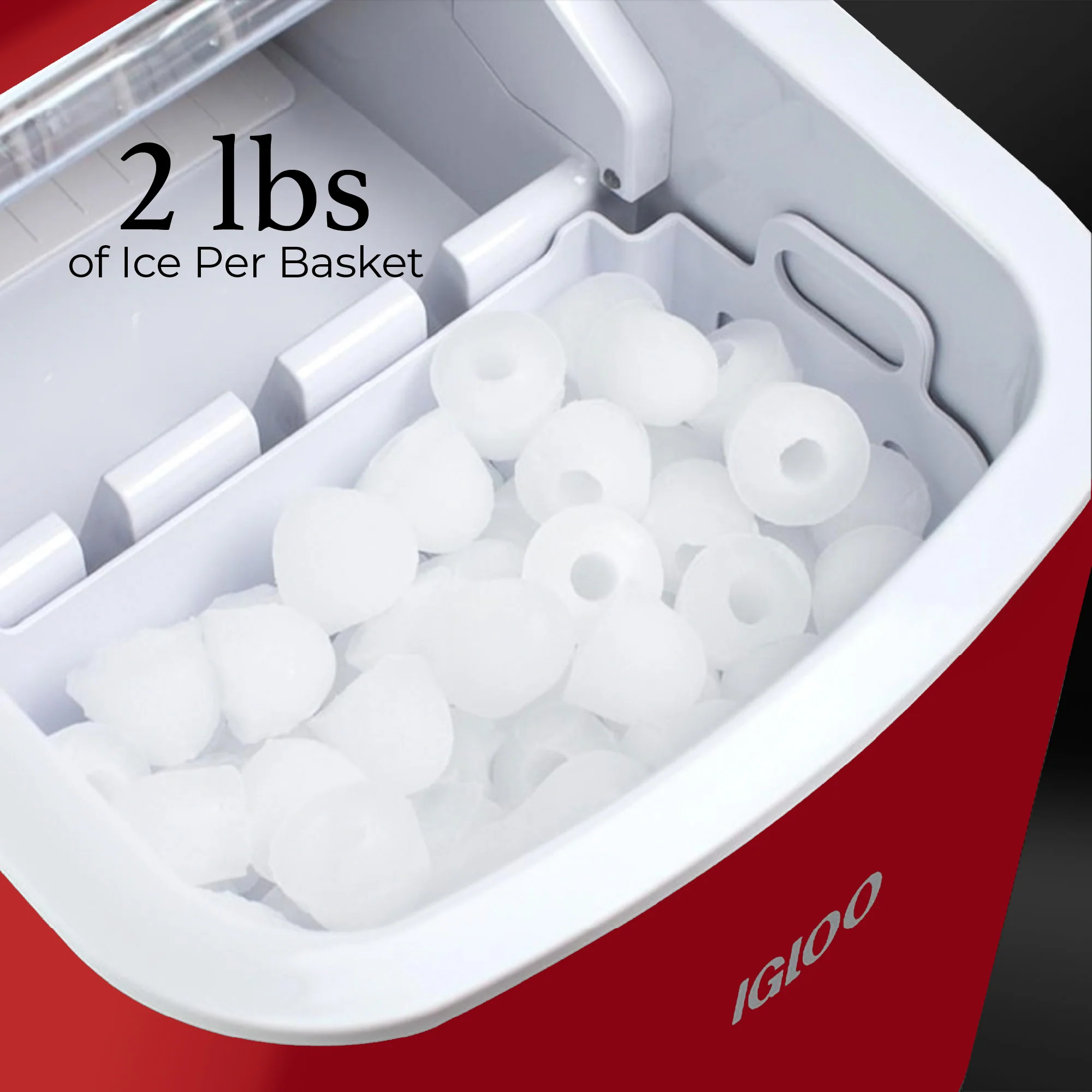 IGLOO® 26-Pound Automatic Portable Countertop Ice Maker Machine - Retro Red - Inhomebuy