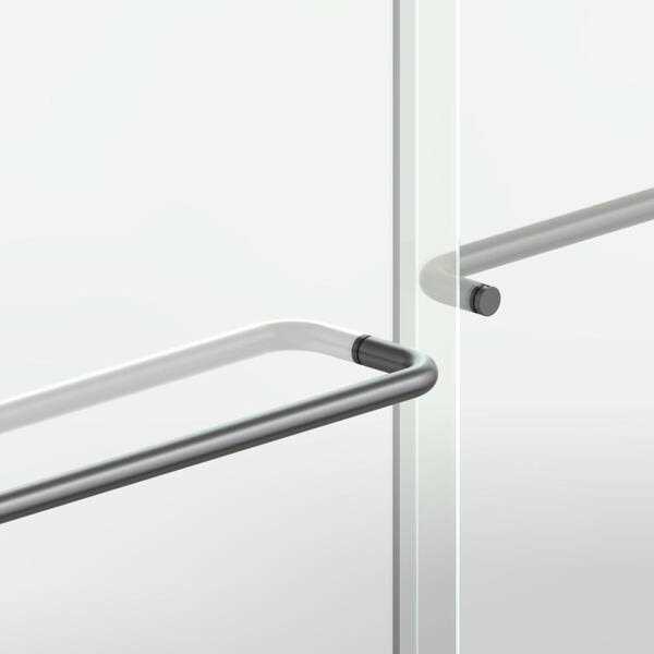 niveal Citron 34 in. W x 72 in. H Fixed Framed Shower Door in Matte Black Finish with Patterned Glass - Inhomebuy