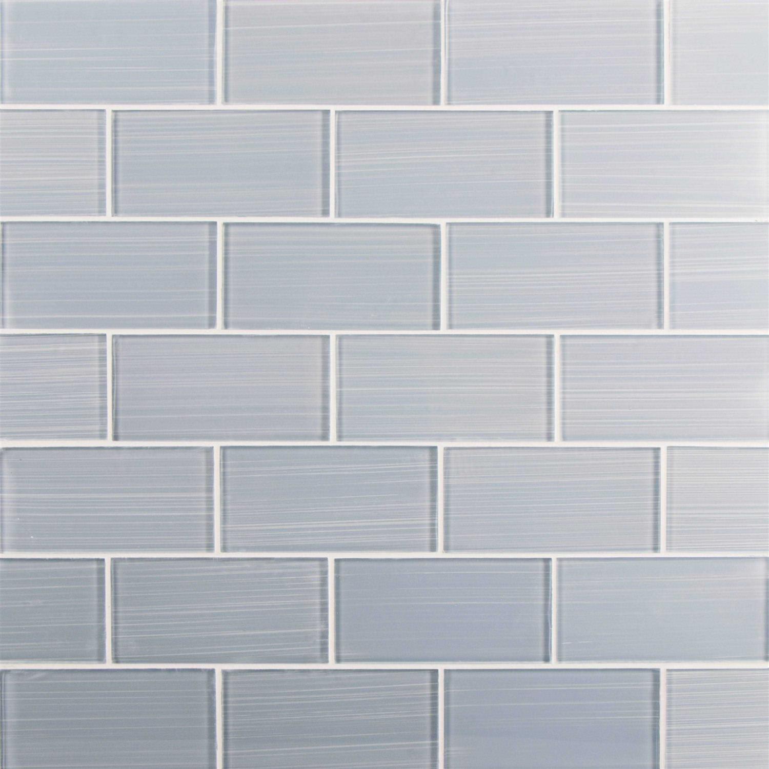 WS Tiles Hand Painted 3 in. x 6 in. Glass Subway 12 in. x 12 in. Mesh-Backed Wall Tile WST - Inhomebuy