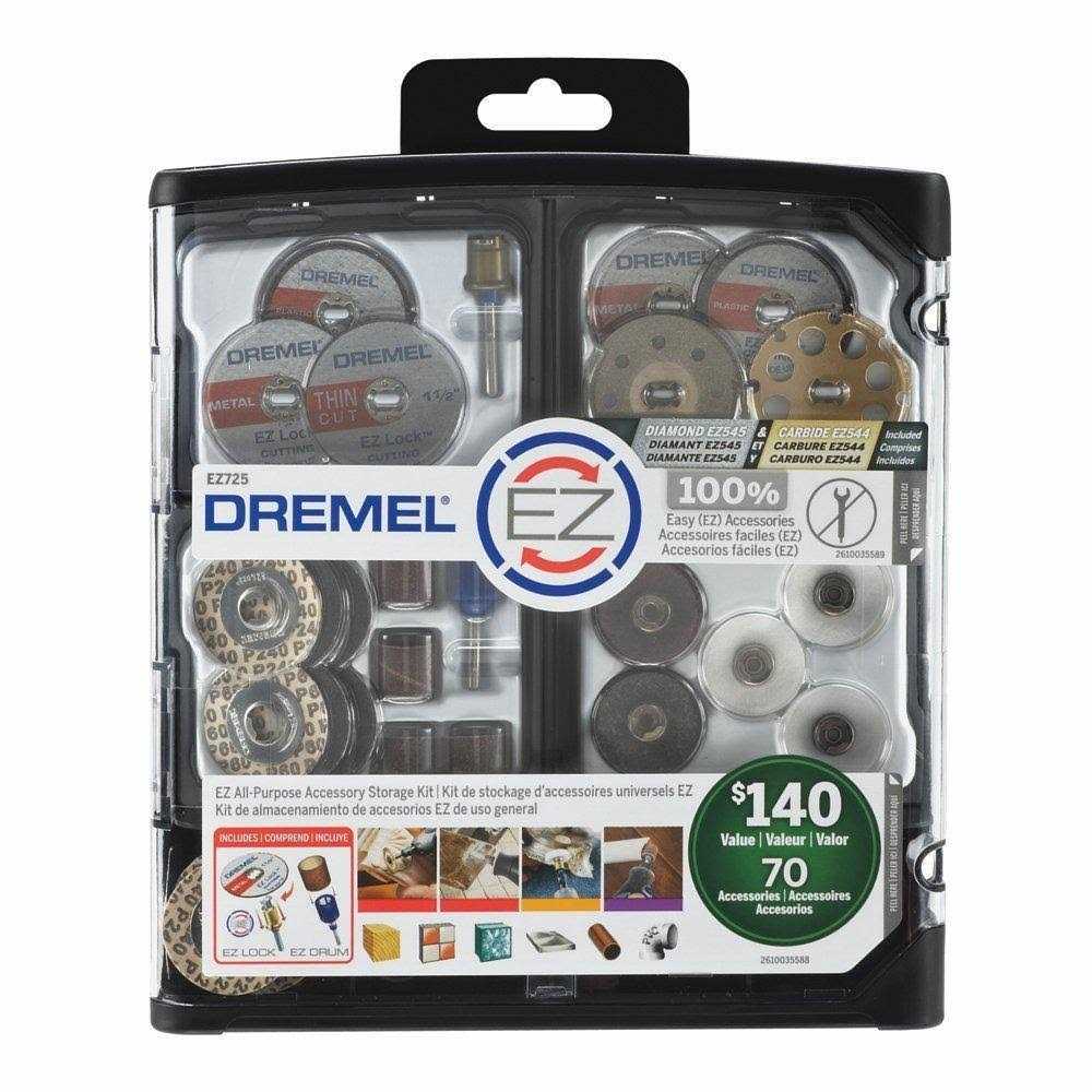 Dremel EZ725 70-Piece EZ All Purpose Accessory Storage Kit - Inhomebuy