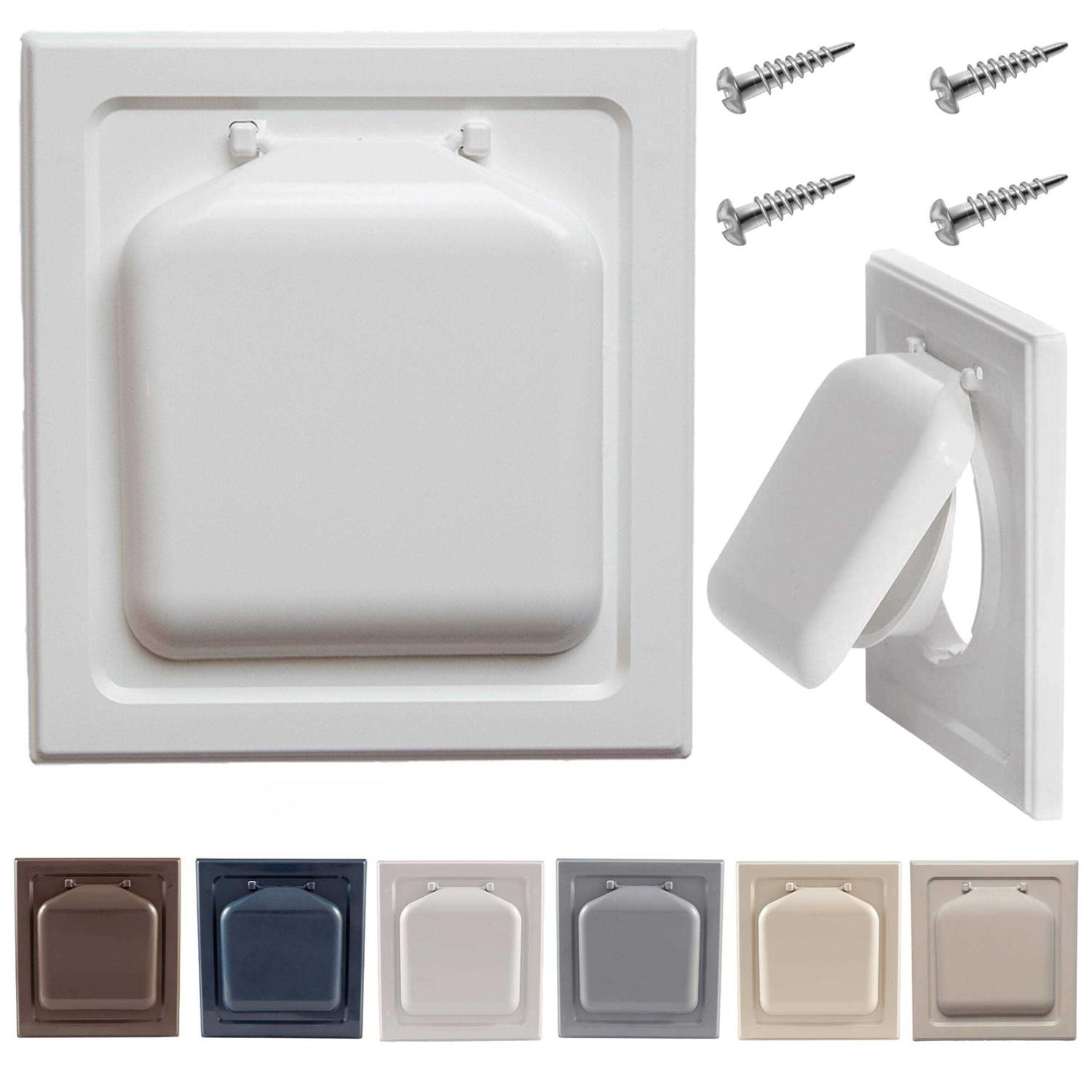 No-Pest 4 In. White Plastic Wide Mount Dryer Vent Hood - Inhomebuy