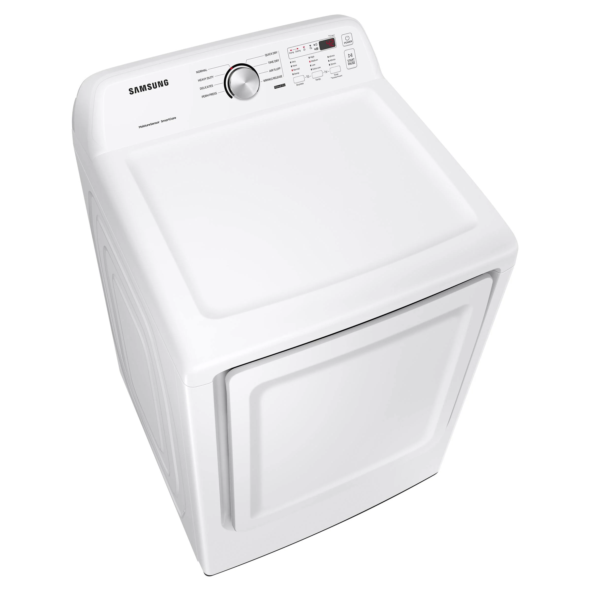 SAMSUNG 27 IN. 7.2 CU. FT. WHITE ELECTRIC DRYER WITH SENSOR DRY - DVE45T3200W/AC - Inhomebuy