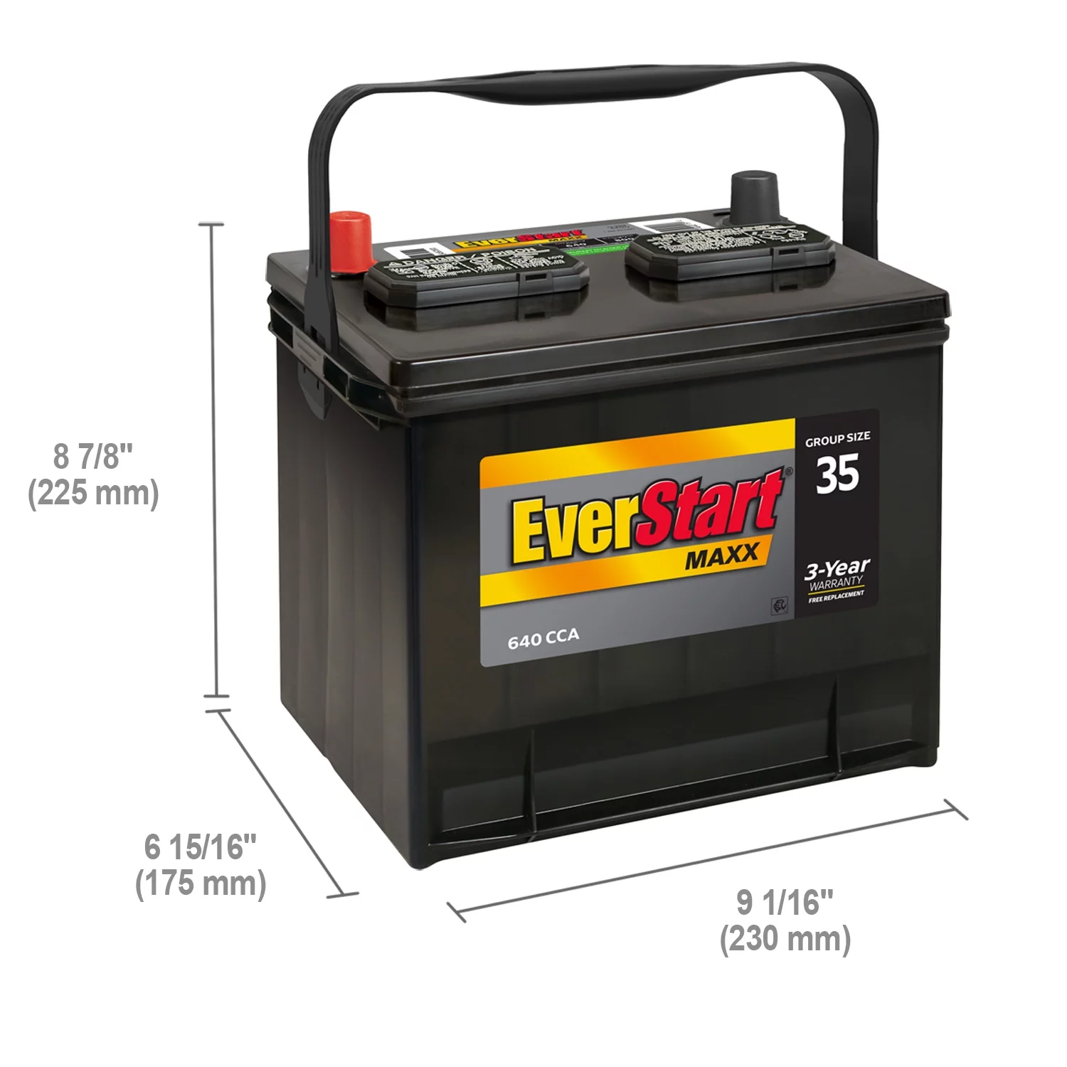 EverStart Maxx Lead Acid Automotive Battery, Group Size 35 12 Volt, 640 CCA - Inhomebuy