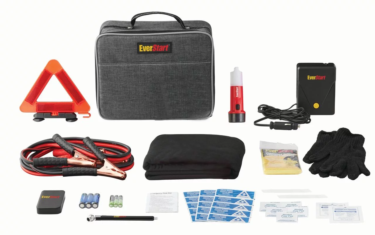 Everstart Emergency Deluxe Kit, All Car Makes, Models. Assembled Product Height 9in x 12in x 5in. - Inhomebuy