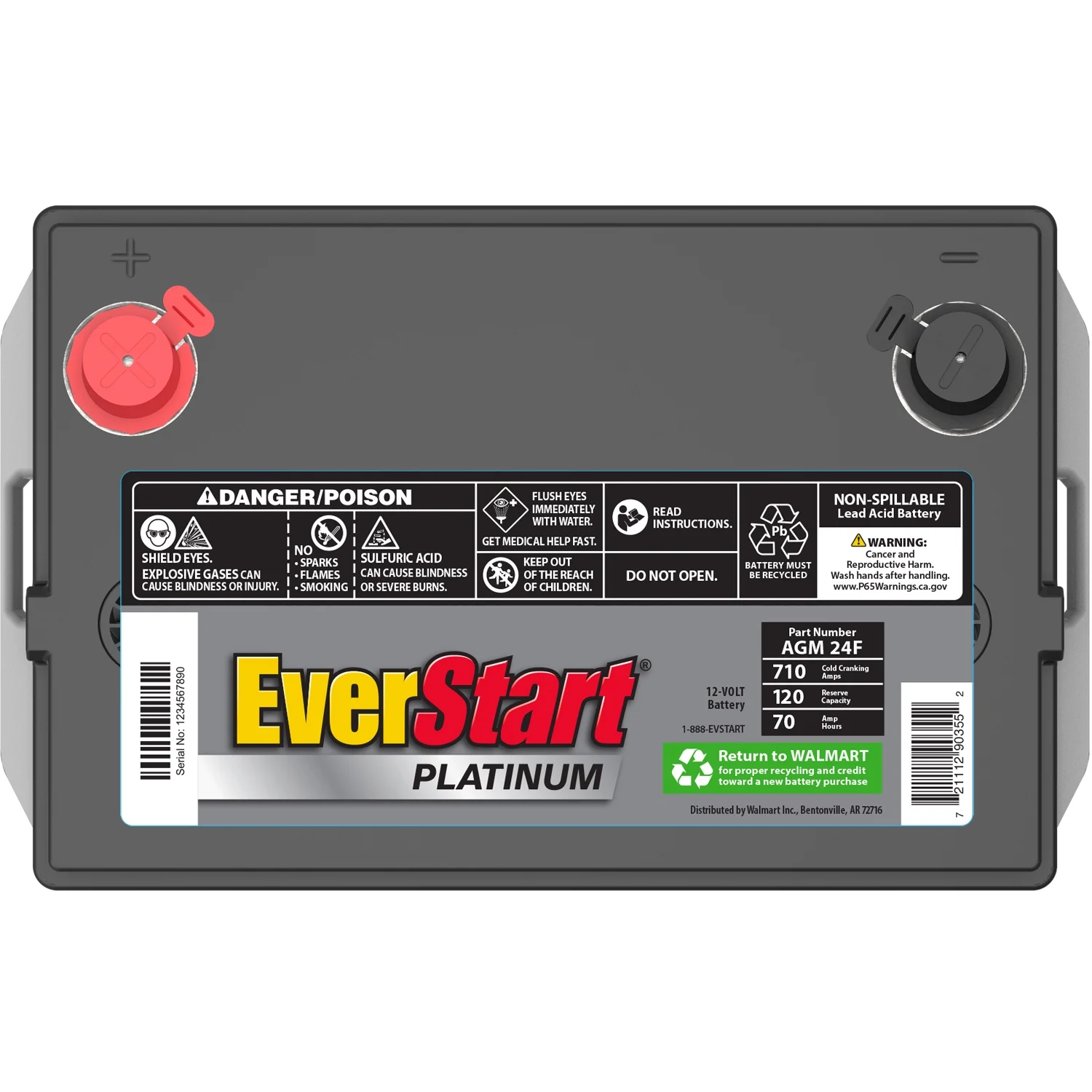 EverStart Platinum AGM Automotive Battery, Group Size 24F 12 Volt, 750 CCA - Inhomebuy