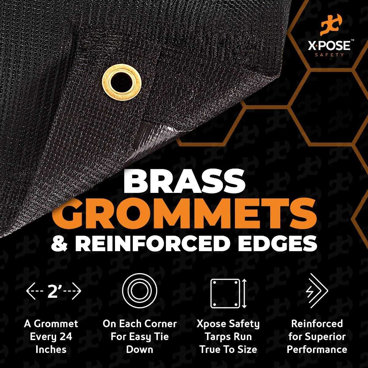 Xpose Safety Heavy Duty Mesh Tarp Multipurpose Black Protective Cover with Air Flow - Inhomebuy