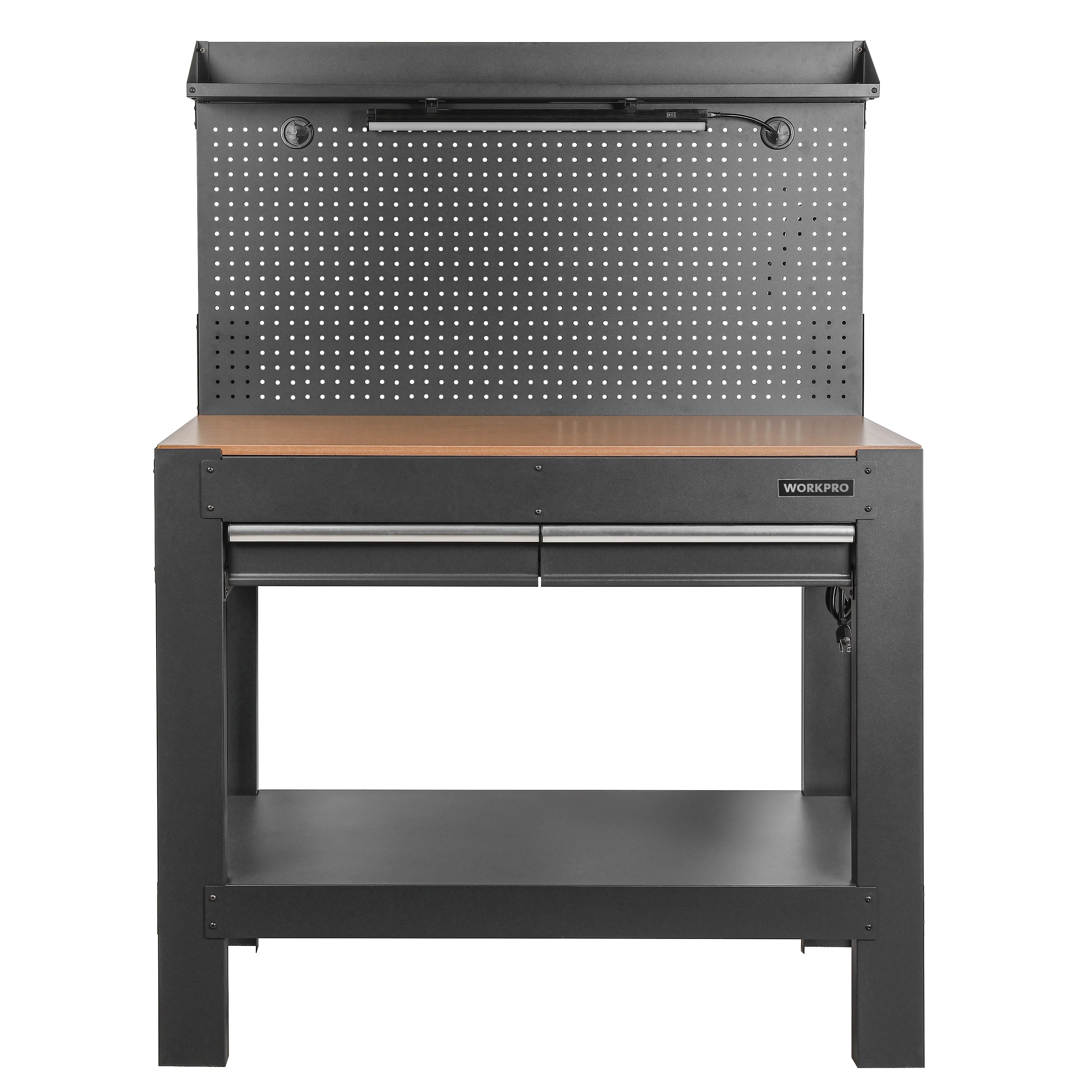 Workpro 45-in Multipurpose Workbench with LED Light & Power Strip, Steel - Inhomebuy