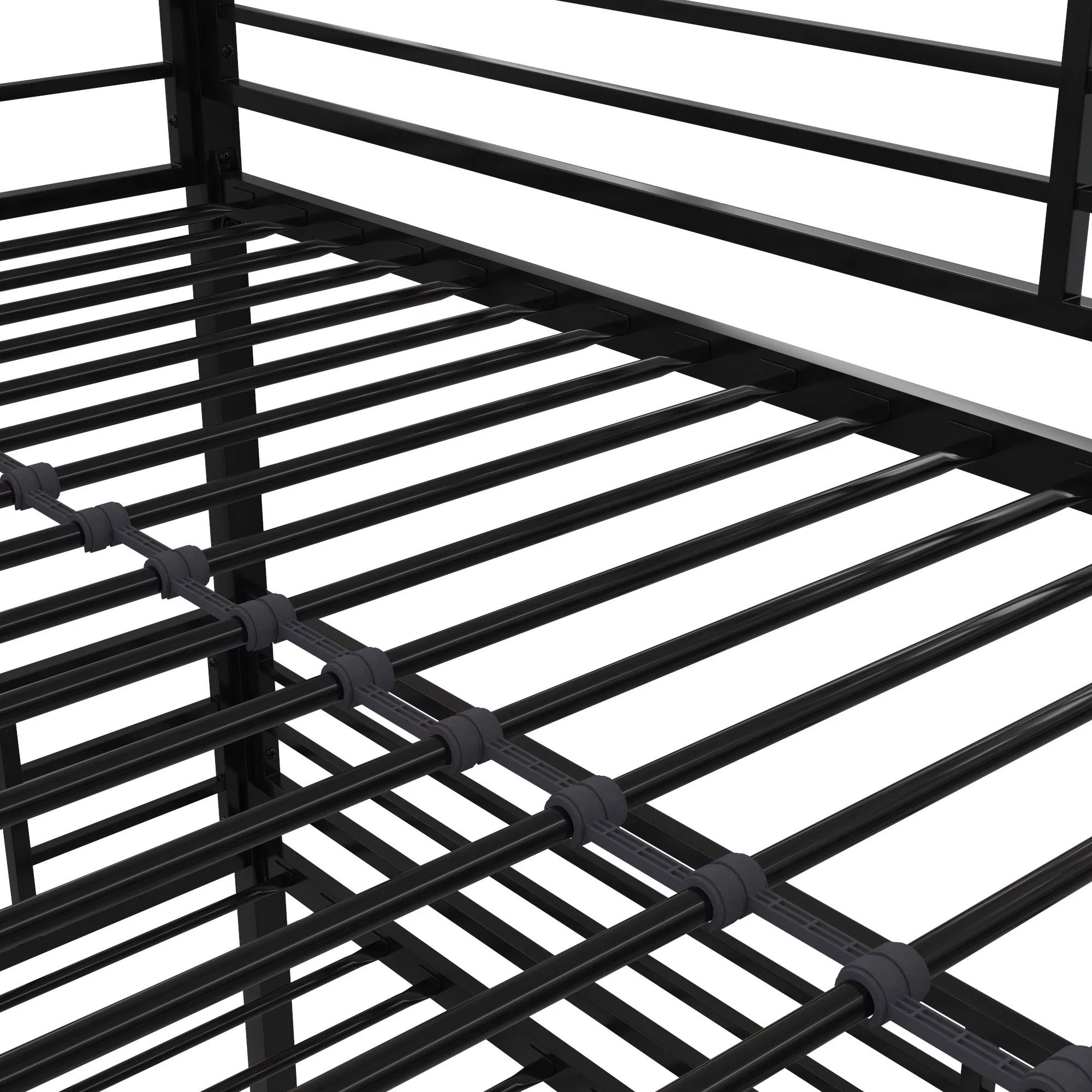 Your Zone June Triple Twin Metal Bunk Bed, Black - Inhomebuy