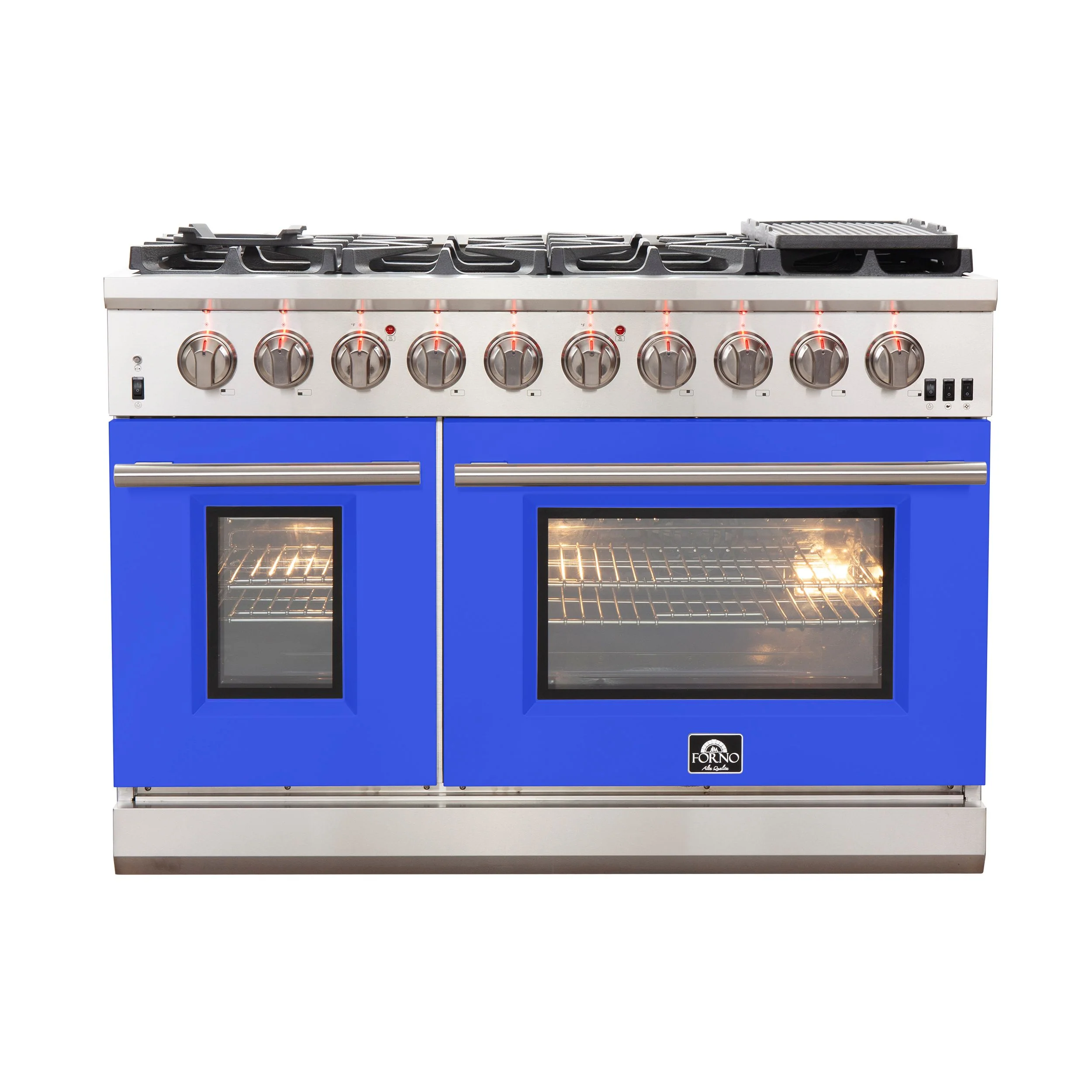 Forno 48 Inch Professional Freestanding Gas Range in Blue, FFSGS6260-48BLU - Inhomebuy