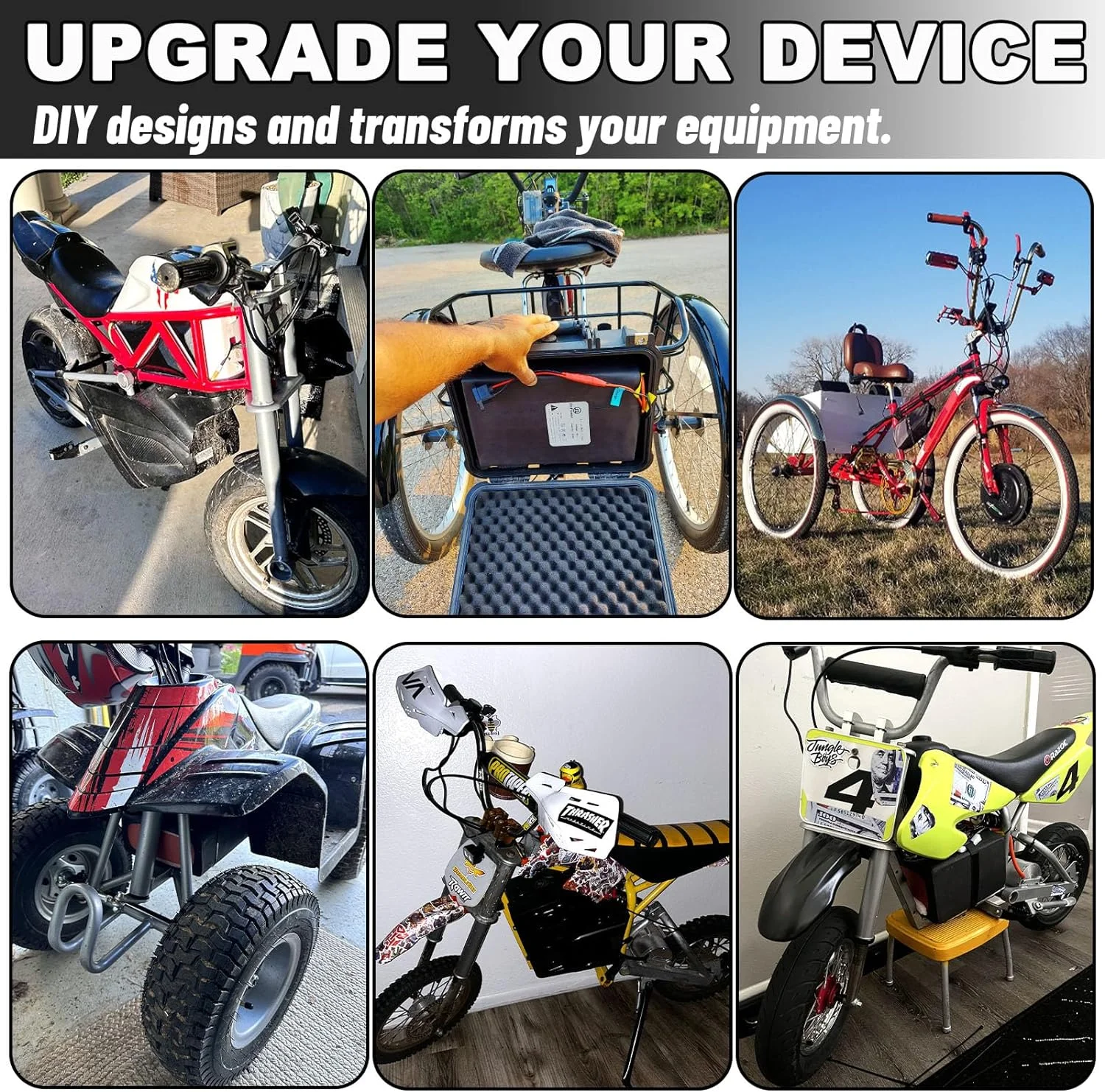 72V 20AH Ebike Battery Lithium LiFePO4 Cells with 5A Charger for Electric Scooter Bicycles Motorcycle 1000W 2000W Motor - Inhomebuy