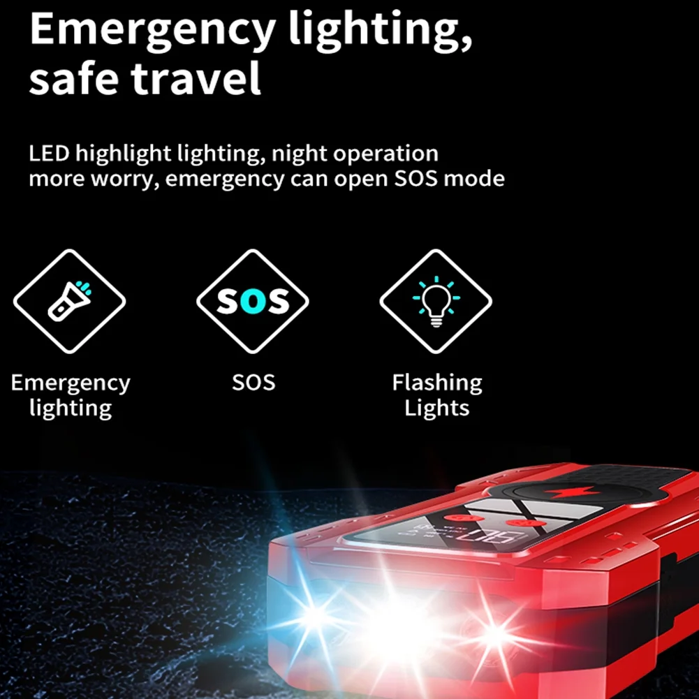 Car Jump Starter,5000A Peak 99800mAh Battery Jump Starter, 12V Car Battery Charger, Auto Battery Booster w/ LCD Display & 3 LED Modes, Portable Power Bank Charger - Inhomebuy