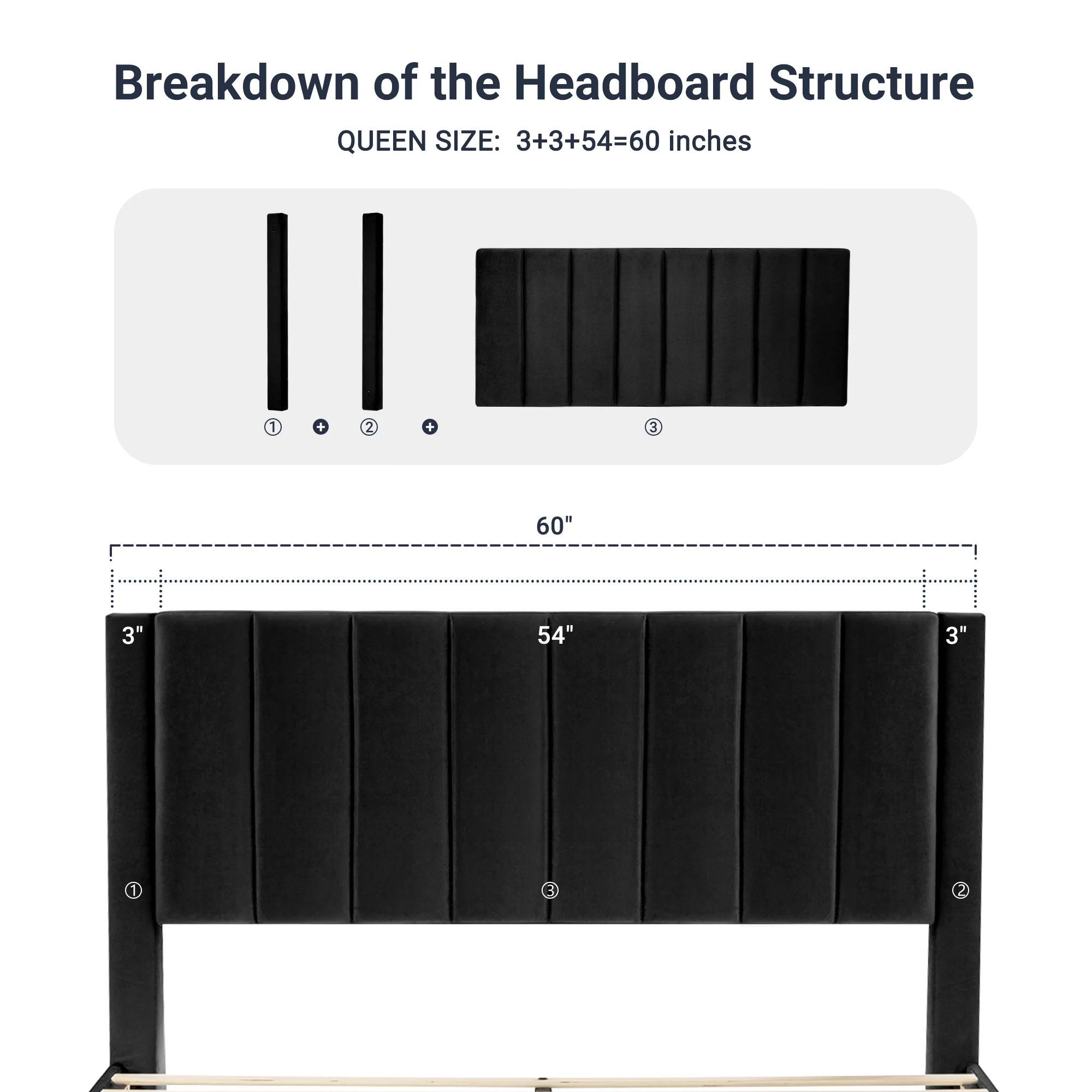 Allewie Queen Velvet Upholstered Bed Frame with Vertical Channel Tufted Headboard, Light Pink - Inhomebuy