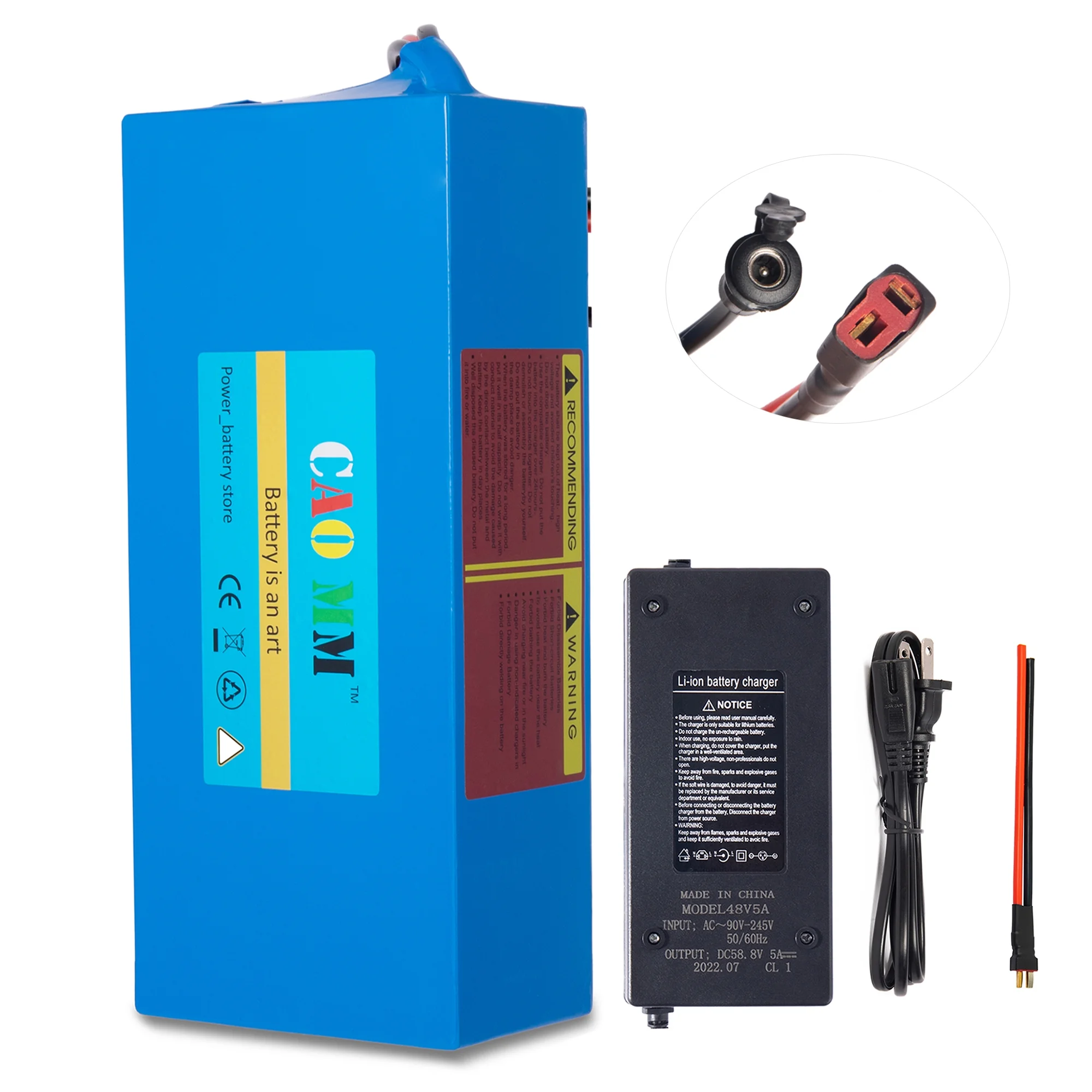 48V 10Ah Ebike Battery with Charger XT90 48V Scooter Lithium Battery for 1000W Electric Bike Motor - Inhomebuy