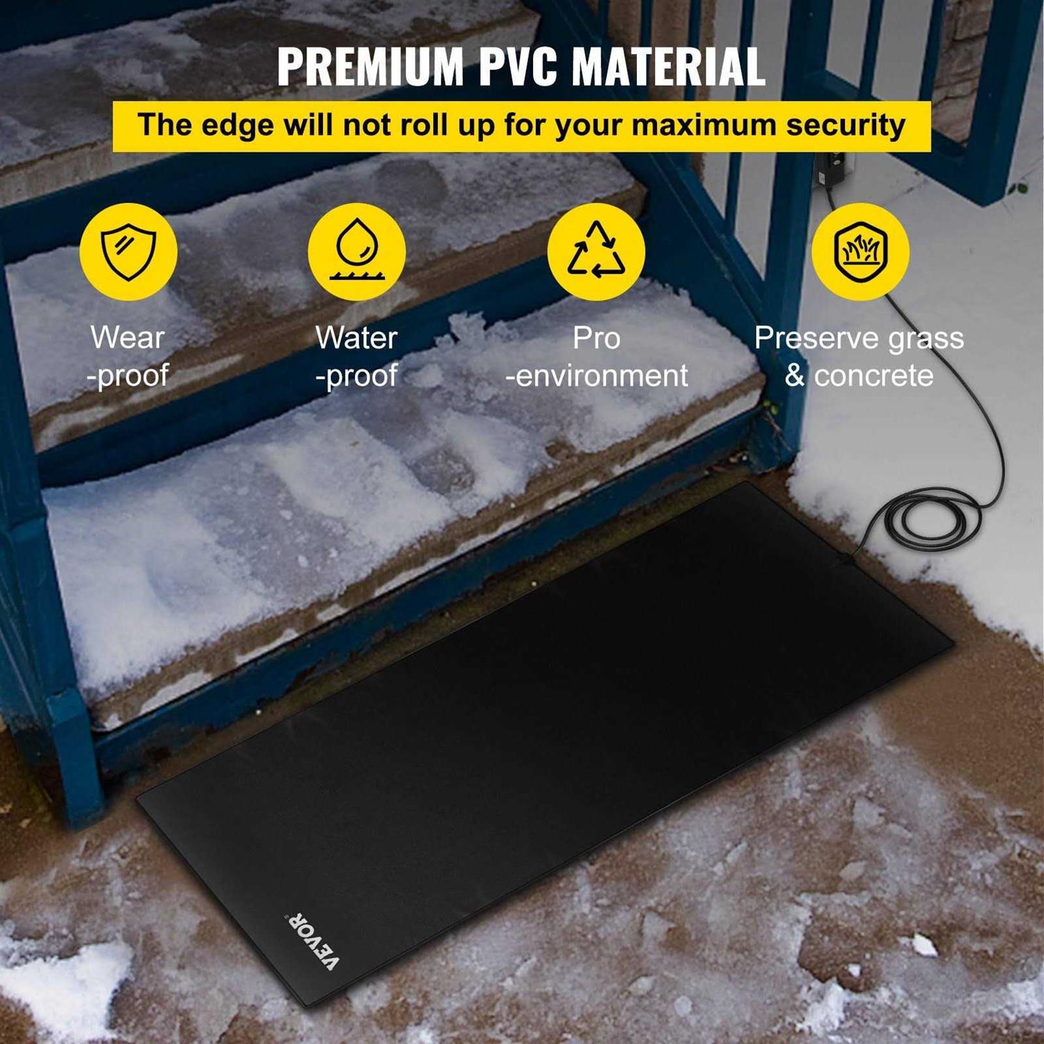 VEVOR Snow Melting Mat Heated Walkway Mat Pvc Heated Snow and Ice Melting Mat - Inhomebuy