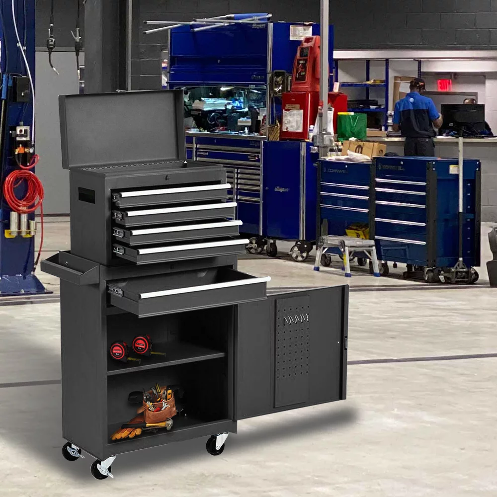 5-Drawer Rolling Tool Chest with Wheels and Drawers,Tool Storage Cabinet,Detachable Organizer Tool Box Combo,Mobile Lockable Toolbox for Workshop Mechanics Garage - Inhomebuy