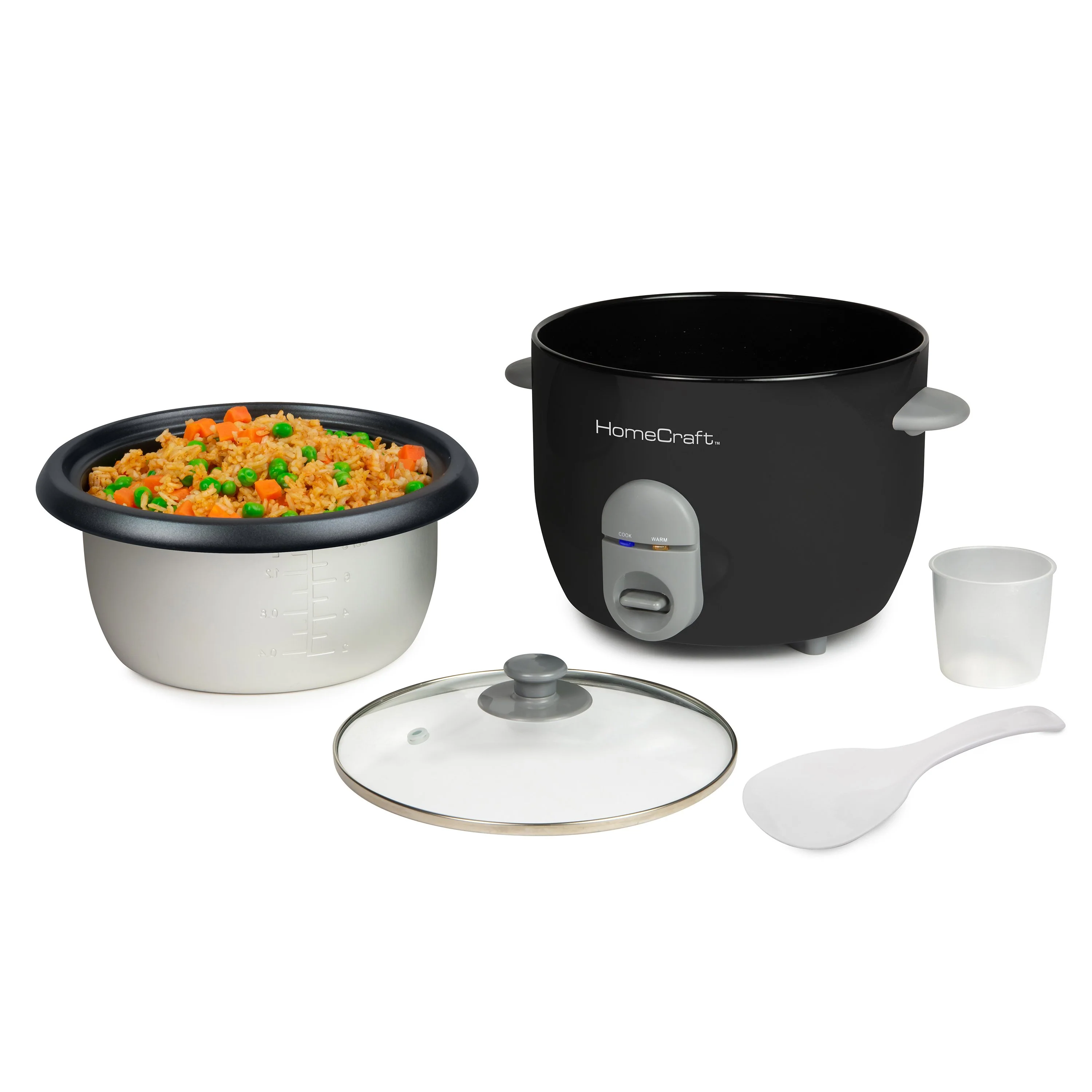 HomeCraft 16-Cup Rice Cooker & Food Steamer - Inhomebuy