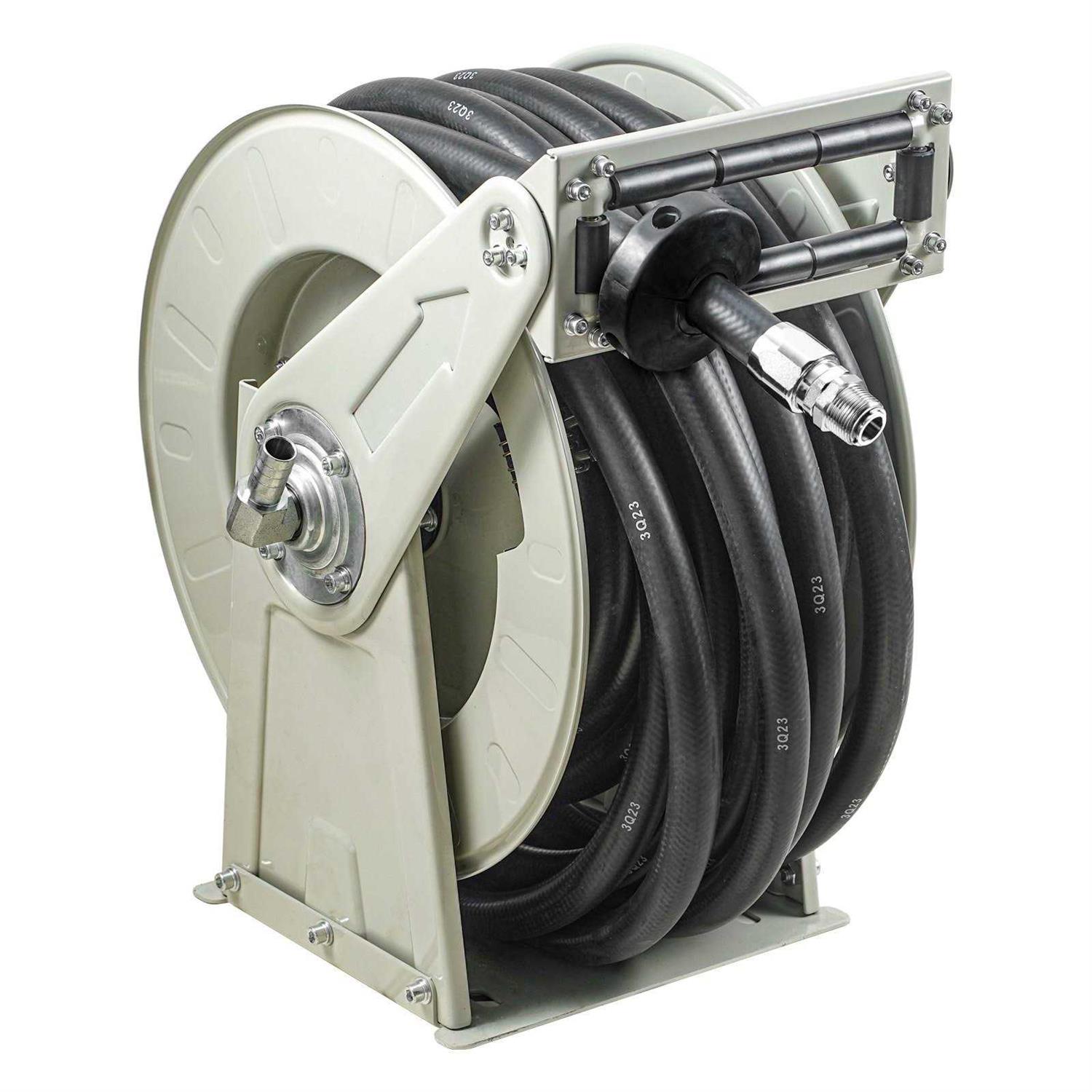 VEVOR Fuel Hose Reel 1 x 33′ Extra Long Retractable Diesel Hose Reel Heavy-Duty Carbon Steel Construction with Automatic Fuel Nozzle Nbr Rubber - Inhomebuy