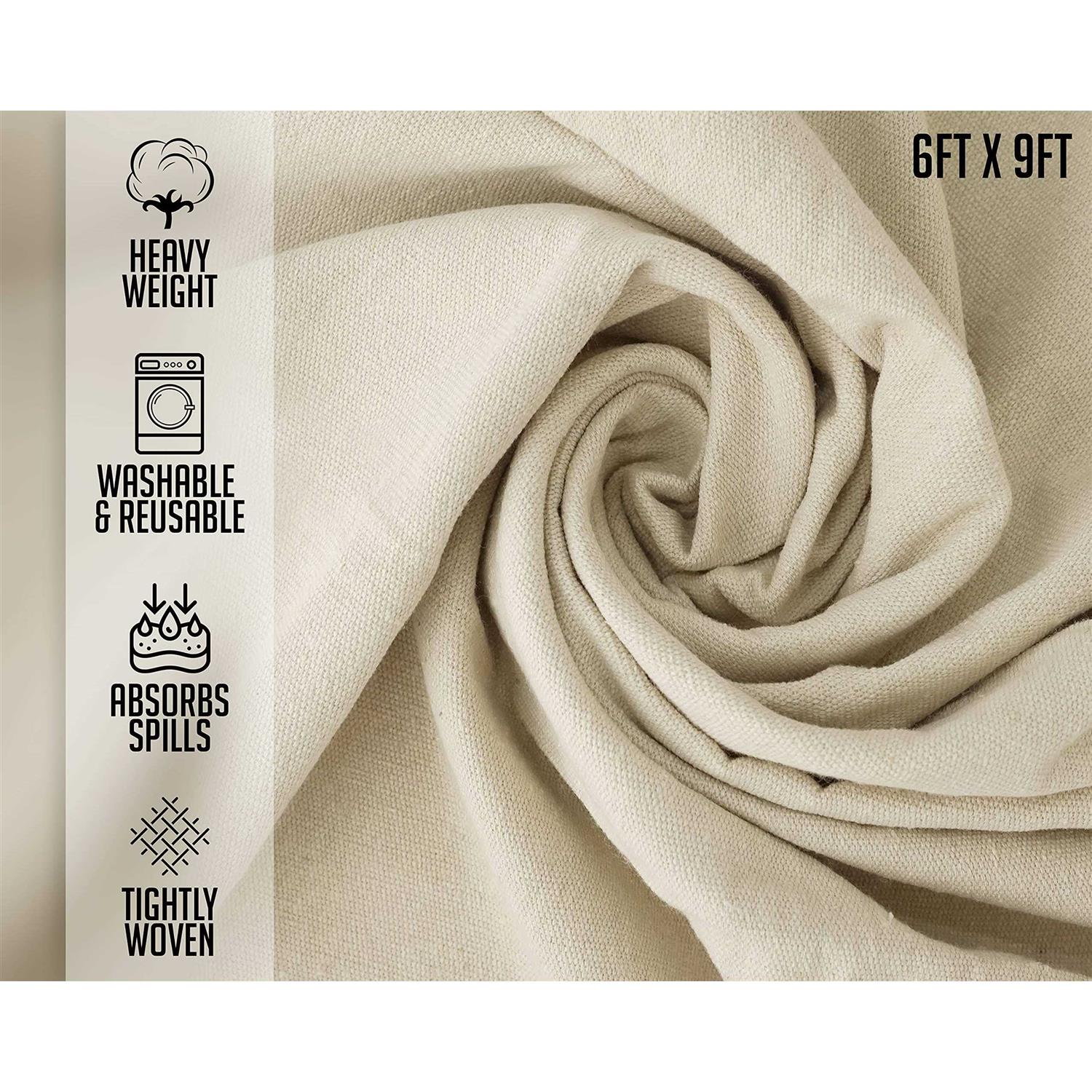 Zuperia Canvas Drop Cloth for Painting Pure Cotton Painters Drop Cloth for Painting - Inhomebuy