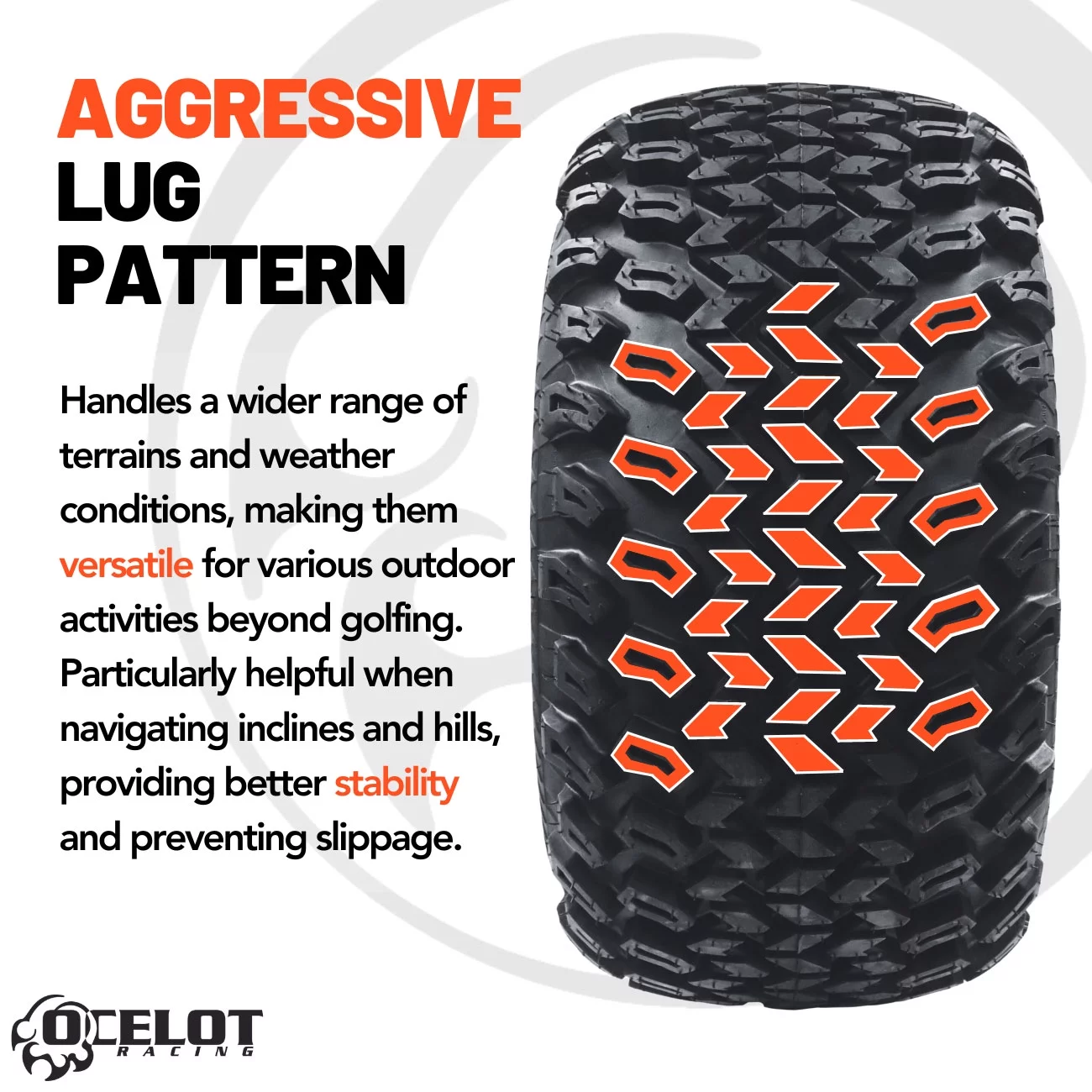 22x11-8 P334 4-PLY GOLF CART OCELOT TIRES (SET OF 2) - Inhomebuy