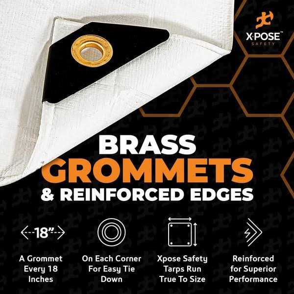 Xpose Safety Heavy Duty White Poly Tarp Multipurpose Protective Cover - Inhomebuy