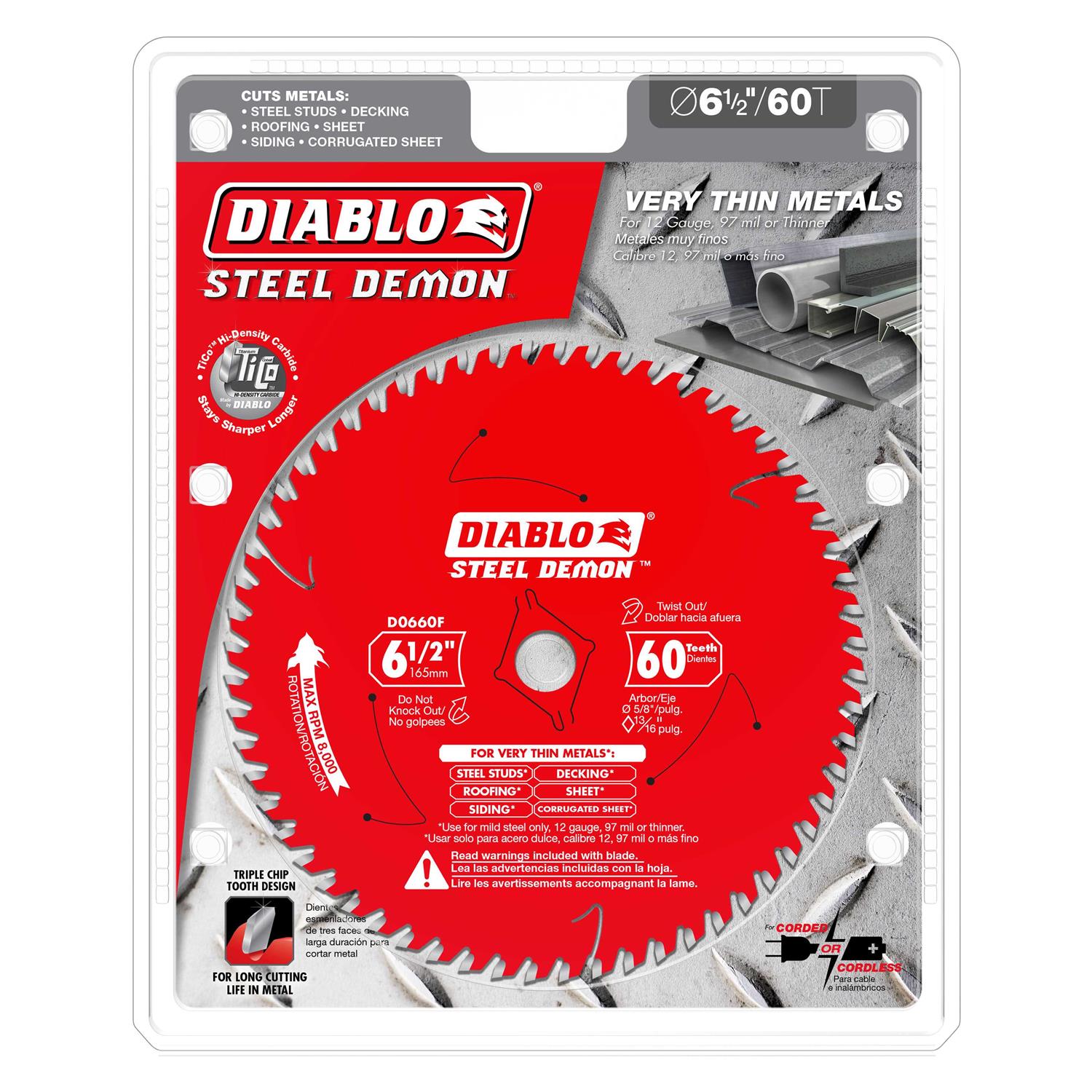 Diablo 12 in. x 72 Tooth Thick Aluminum Cutting Saw Blade D1272N - Inhomebuy