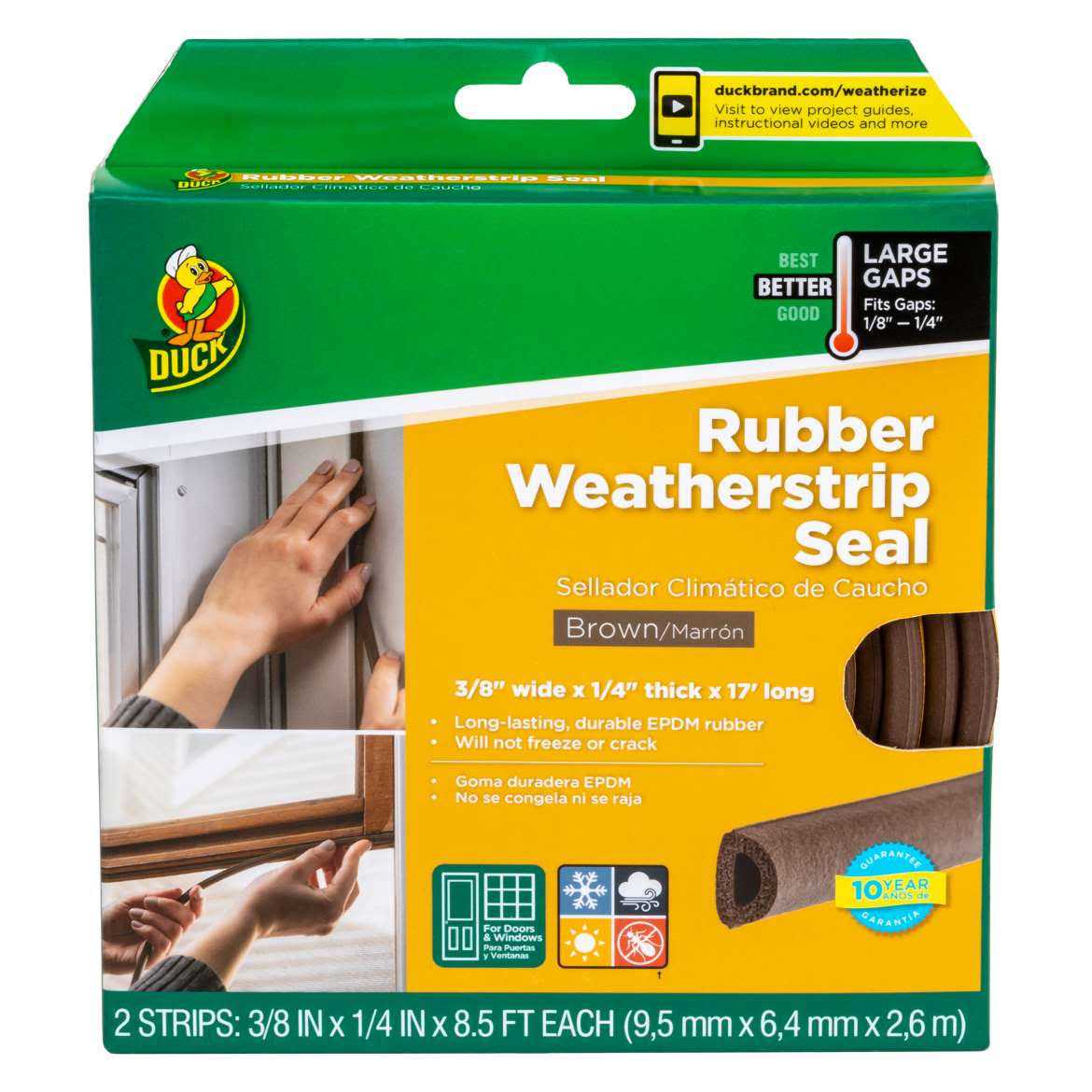 Duck Brand Heavy-Duty Large Gap Rubber Weatherstrip Seal - Inhomebuy