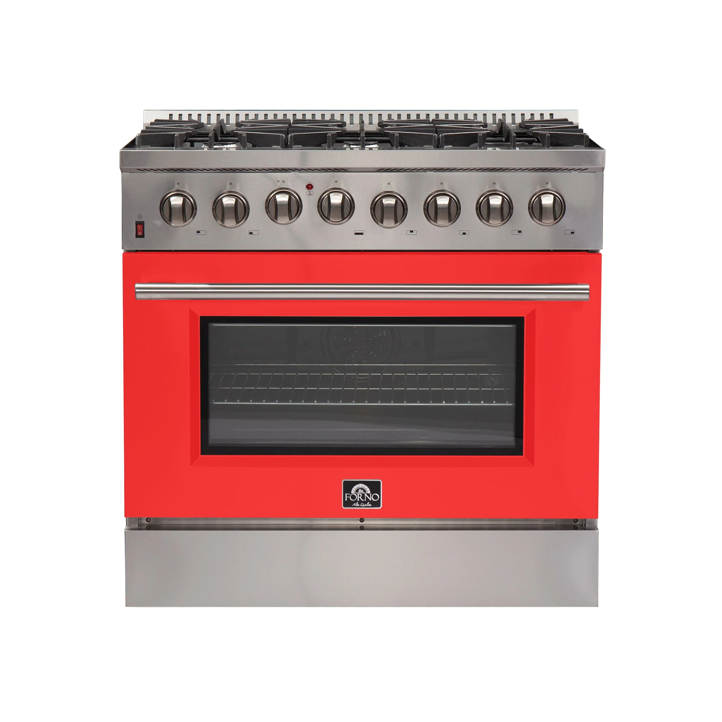 Forno 36 Inch Professional Freestanding Dual Fuel Range in Red, FFSGS6156-36RED - Inhomebuy