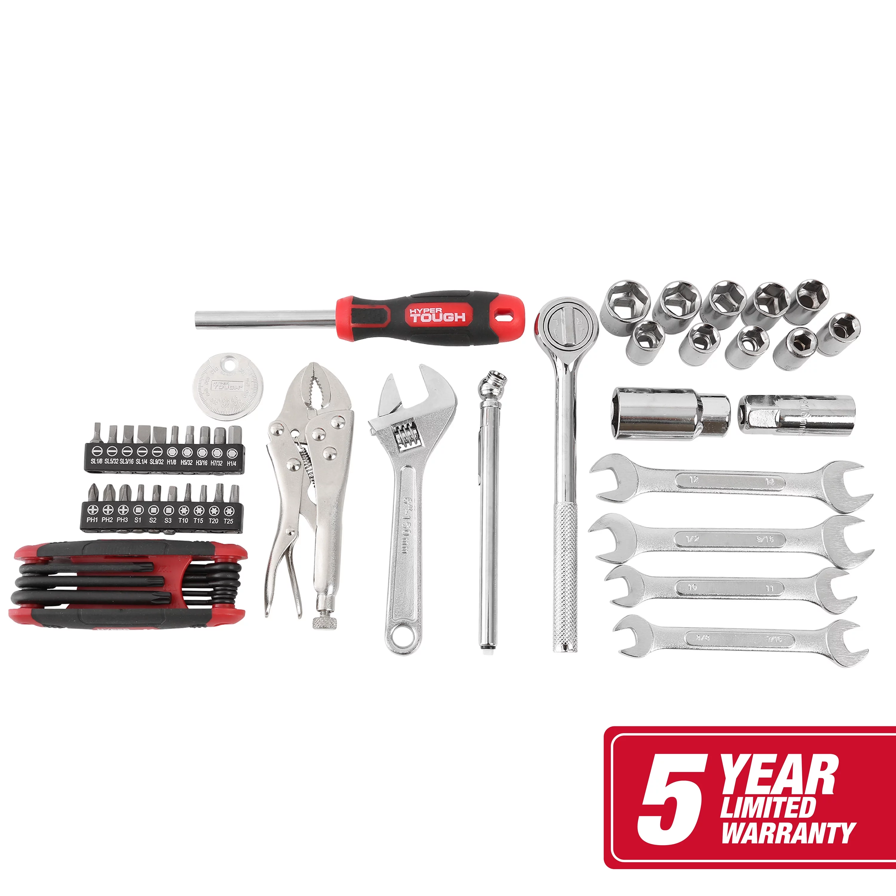 Hyper Tough 51-Piece Auto and Motorcycle Mechanic's Tool Kit, Model 4376V - Inhomebuy