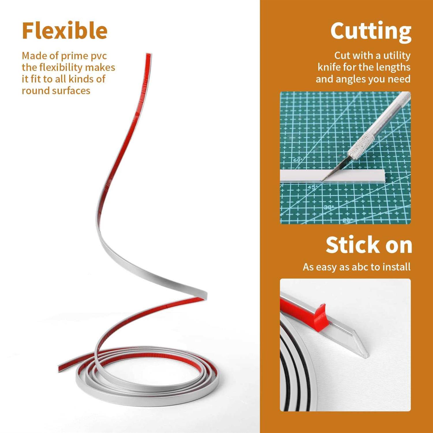 Wowstar 10 Ft Peel and Stick Trim, Molding Trim for Walls, Edges, Borders, Window Frames, Backsplash Tiles, Flexible and Self A - Inhomebuy