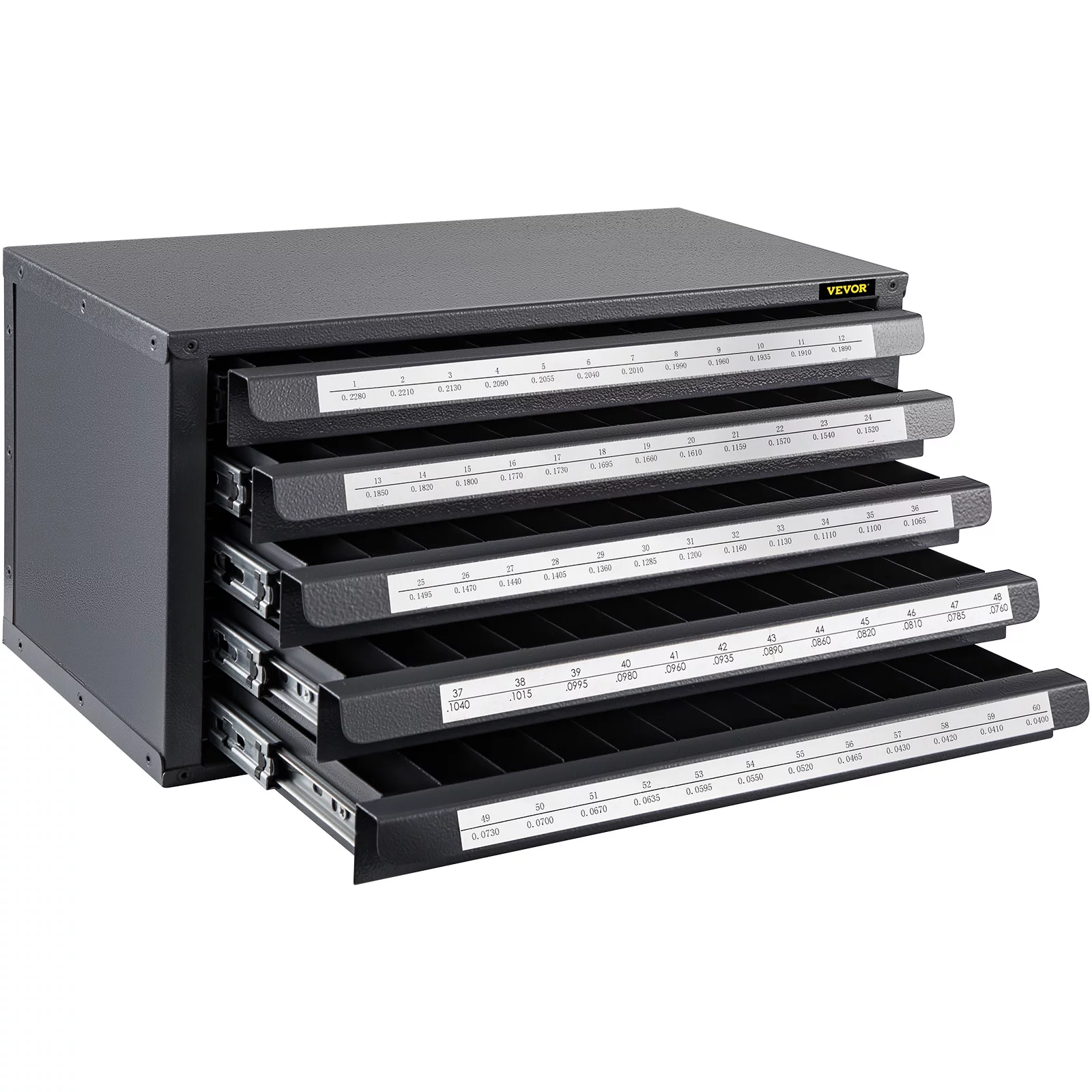 VEVOR Drill Bit Dispenser Cabinet, Five-Drawer Drill Bit Dispenser, 1/2