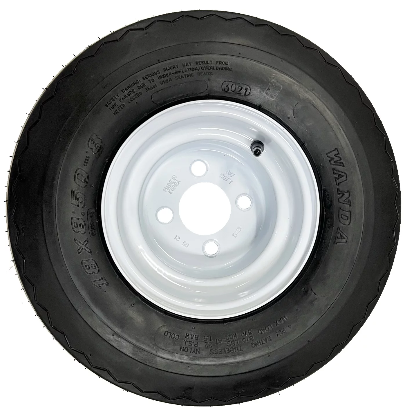 4-Pk Golf Cart Tire Rim Mounted 18-850-8 18X8.50-8 18 x 8.5 x 8 White 4 Lug Hole - Inhomebuy