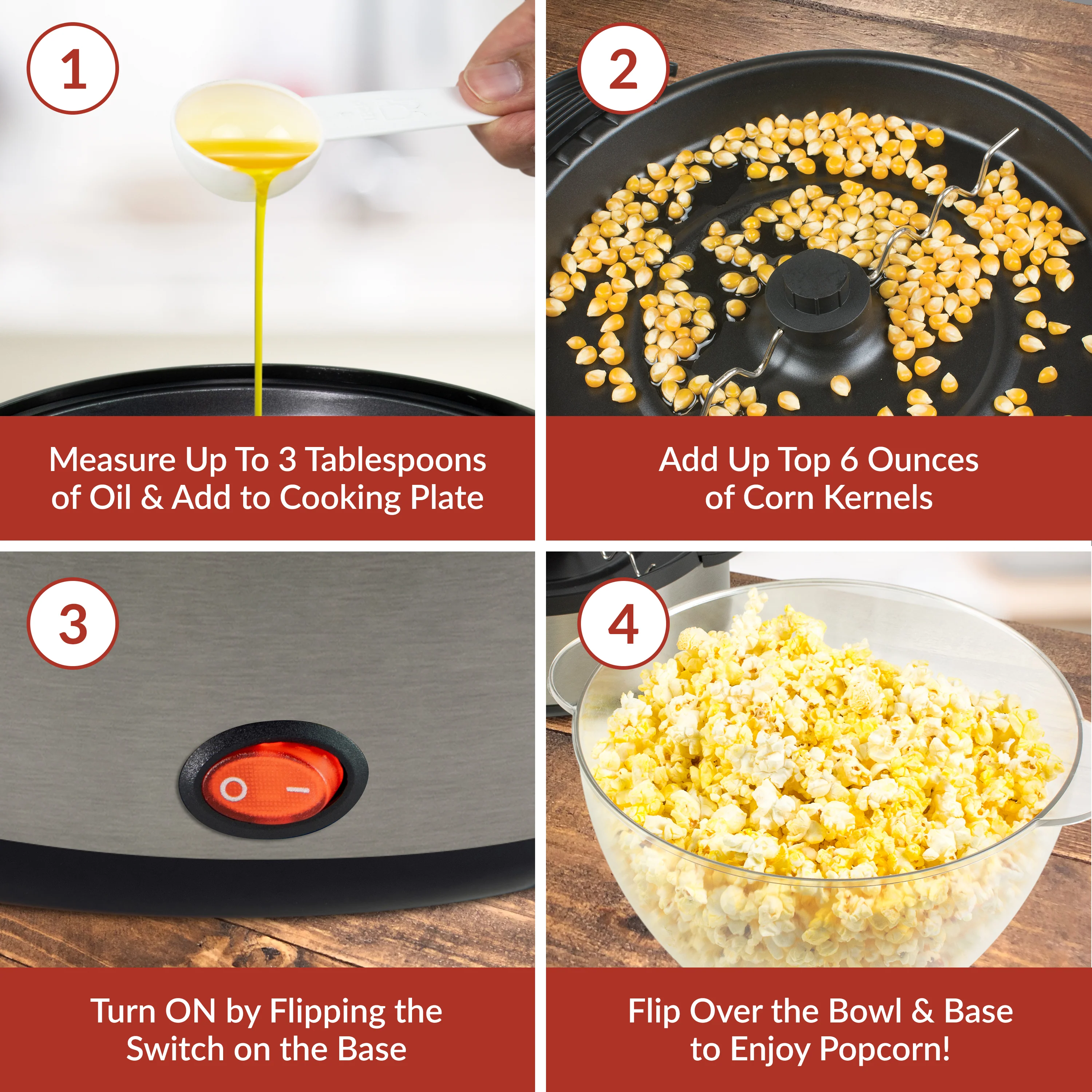 Nostalgia 6-Quart Stainless Steel Stirring Speed Popcorn Popper - Inhomebuy