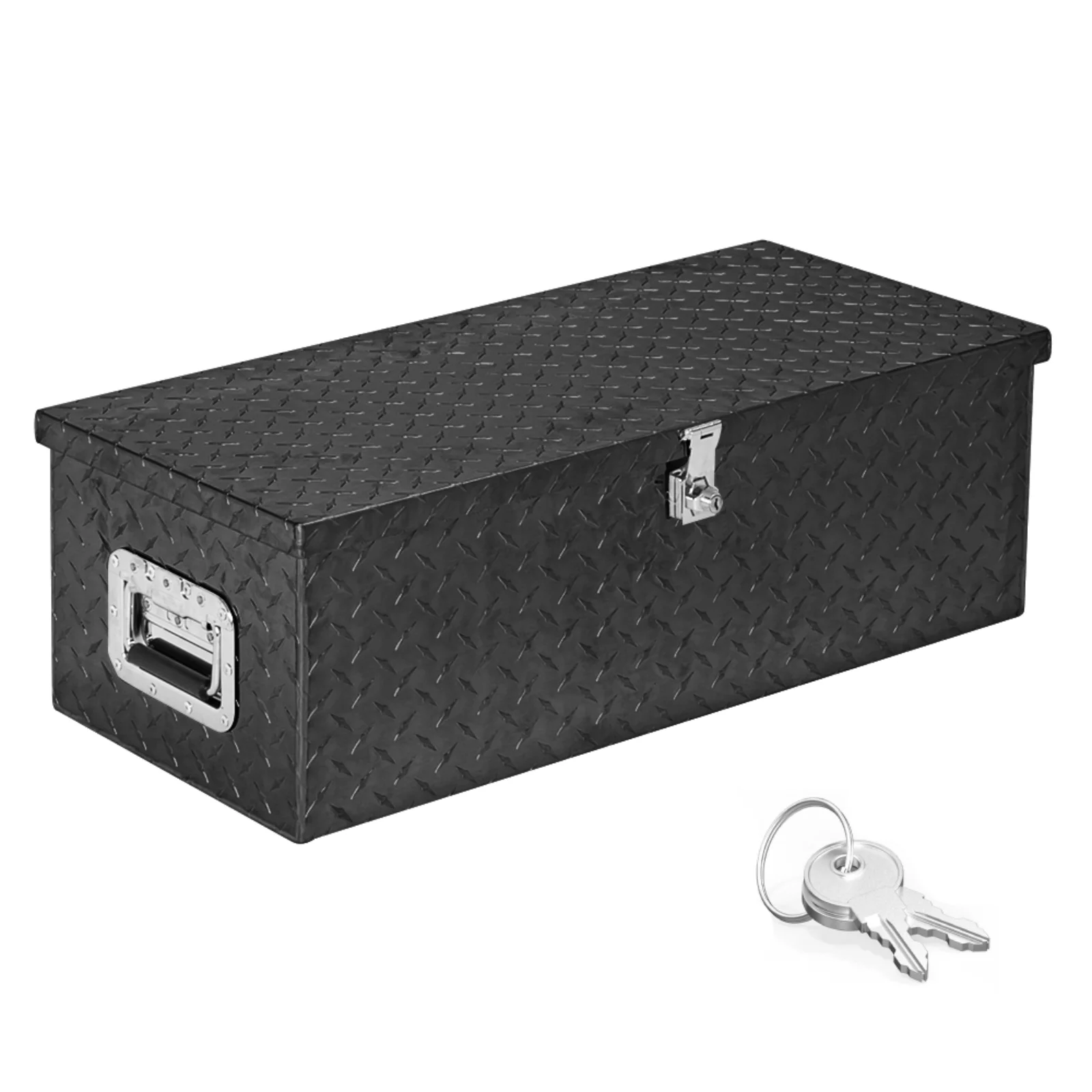 30” Aluminum Truck Tool Box with Lock Trailer Pickup Underbody Truckbed Storage, Black - Inhomebuy