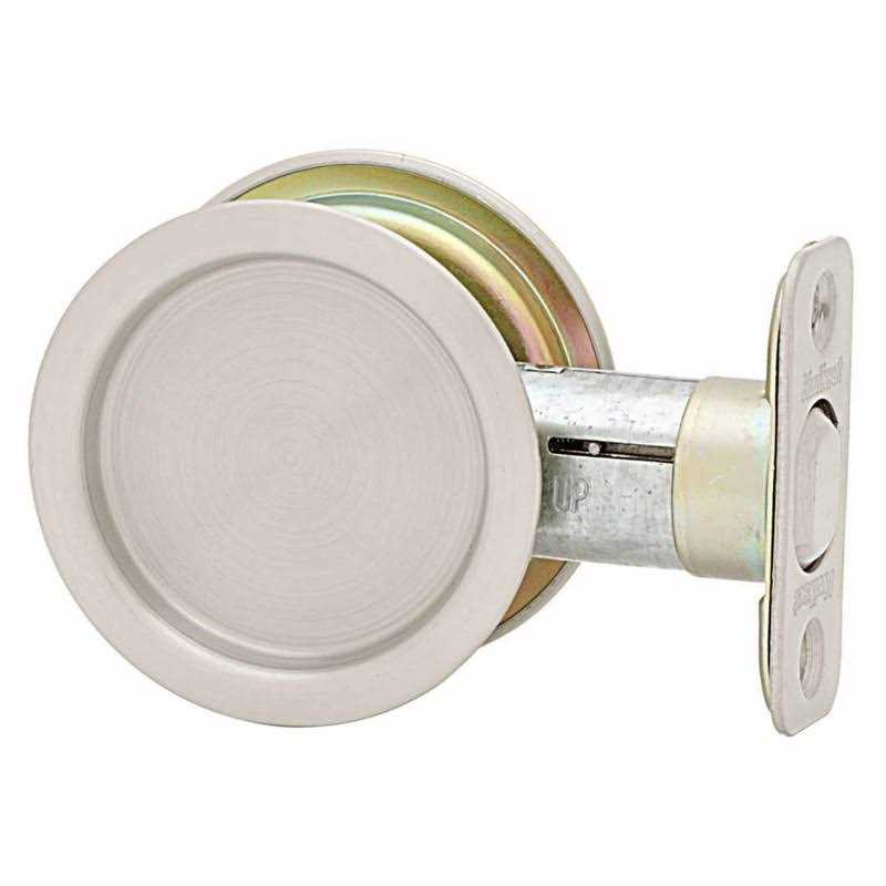 Kwikset Satin Round Pocket Door Lock - Inhomebuy