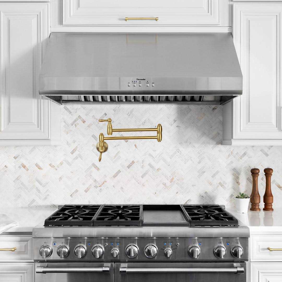 Nauxus Pot Filler Kitchen Faucet Wall-Mounted NX98288-AB - Inhomebuy