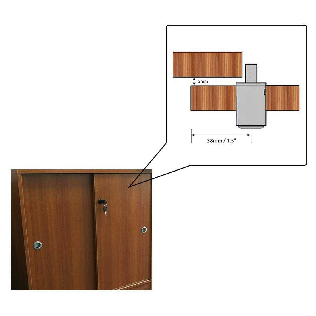 VictorsHome Push Plunger Lock 19mm x Cylinder Head Chrome Plated Zinc Alloy Keyed 2 Pack - Inhomebuy