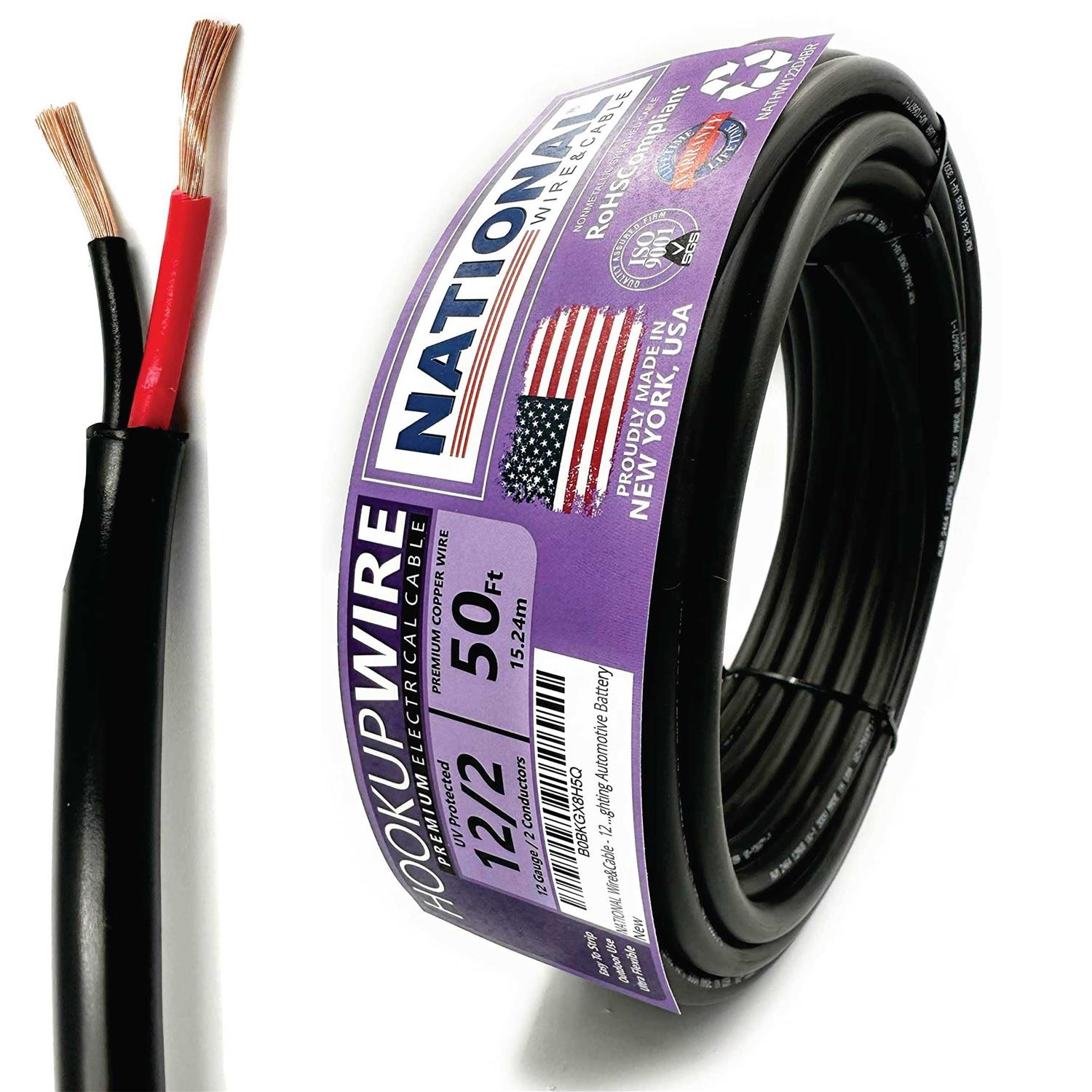 NATIONAL Wire&Cable Gauge 2 Conductors Premium Electrical Wire Made in USA - Inhomebuy