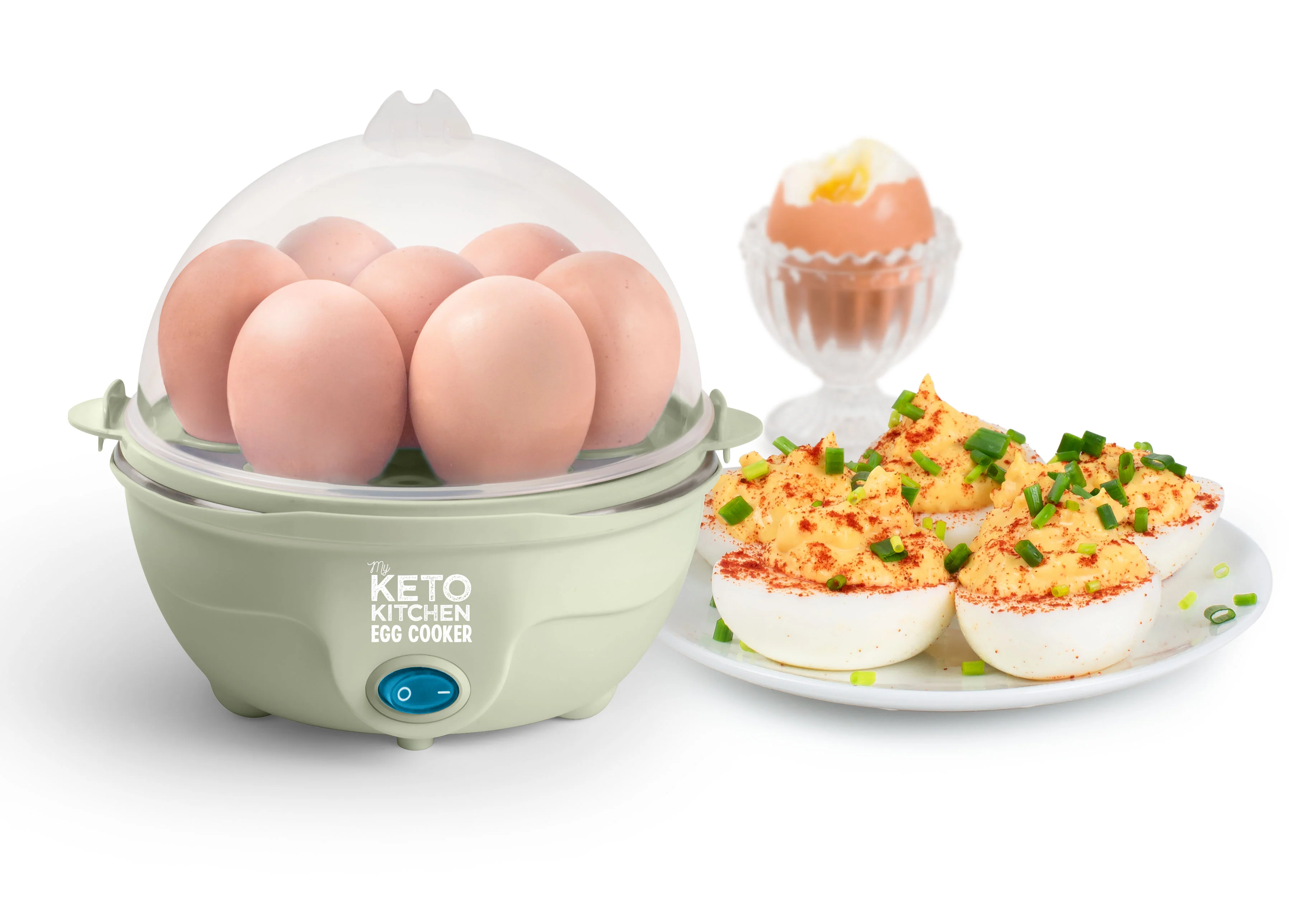 My Keto Kitchen Electric 7-Egg Cooker, Sage - Inhomebuy